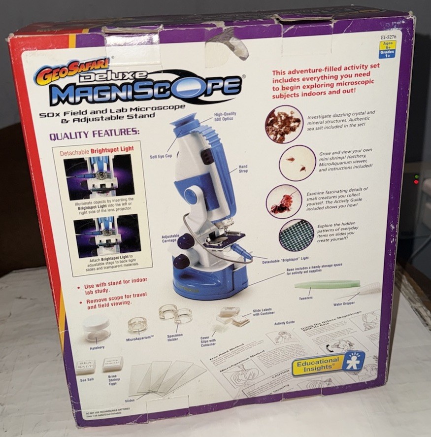 Kids Microscope Educational Insights Ages 6+ Geo Safari Deluxe Magniscope CIB