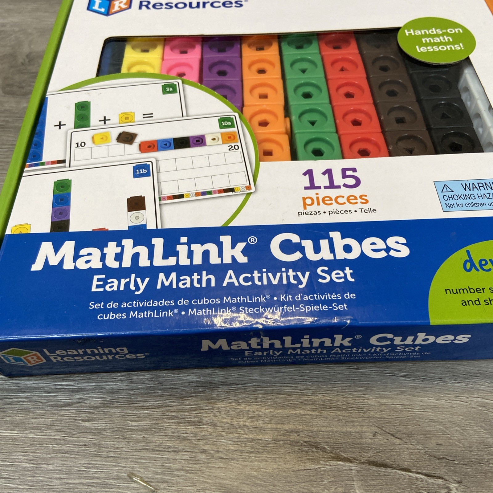 Learning Resources MathLink Cubes 115 pcs Math Activity Set Counting Linking 4+
