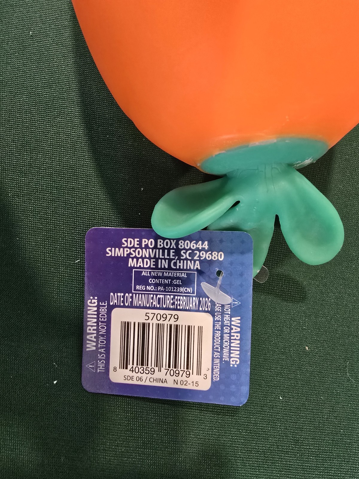 Sunny Days Jumbo Squeezy Carrot Orange Squishy Toy Stress Relief Sensory Easter