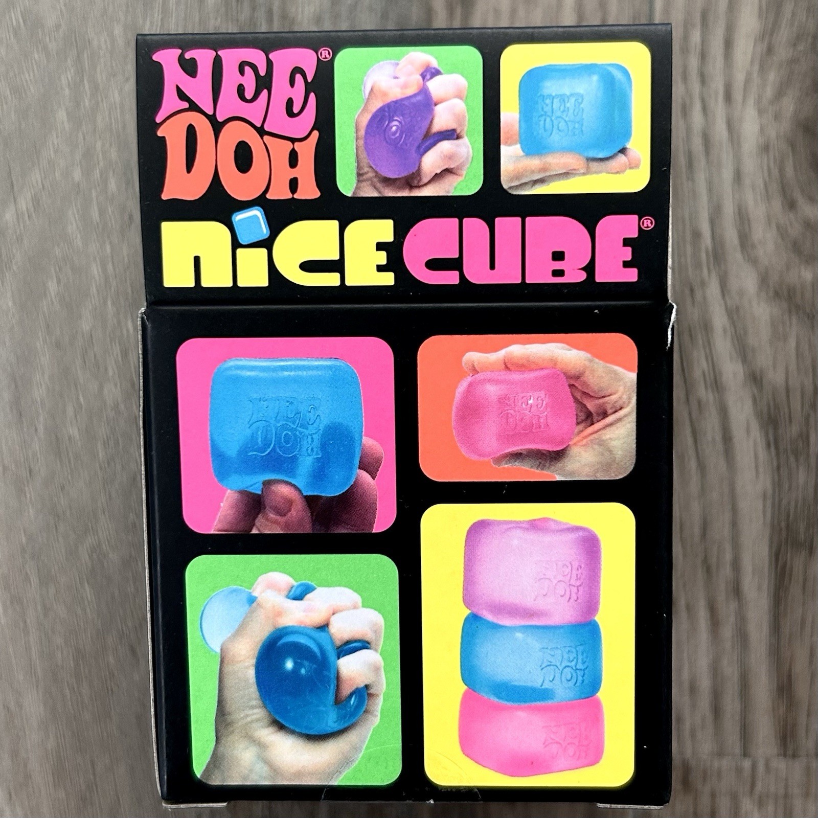 Brand New Needoh Nice Cube Blue Schylling Squeeze Toy Super SolidSquish 2.25″