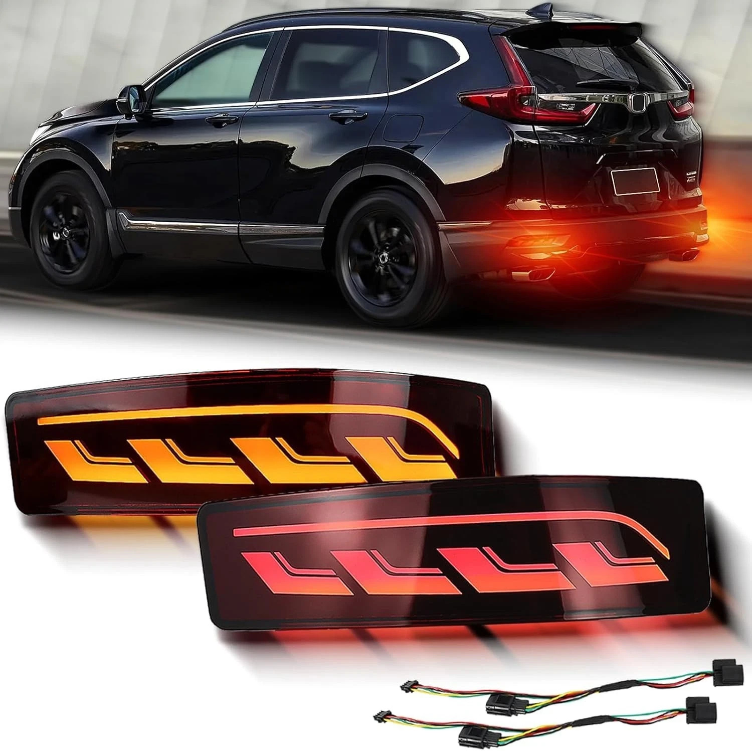 Full LED Rear Bumper Reflector Fog DRL Kit for 2020-2022 Honda CRV CR-V Touring