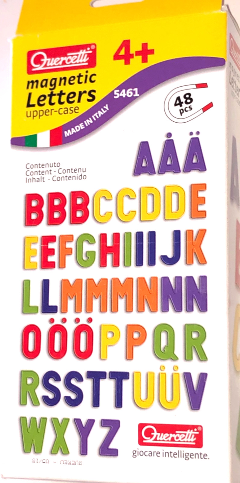 QUERCETTI MAGNETIC LETTERS 48 PIECES MADE IN ITALY #5461 NIB Free Shipping!