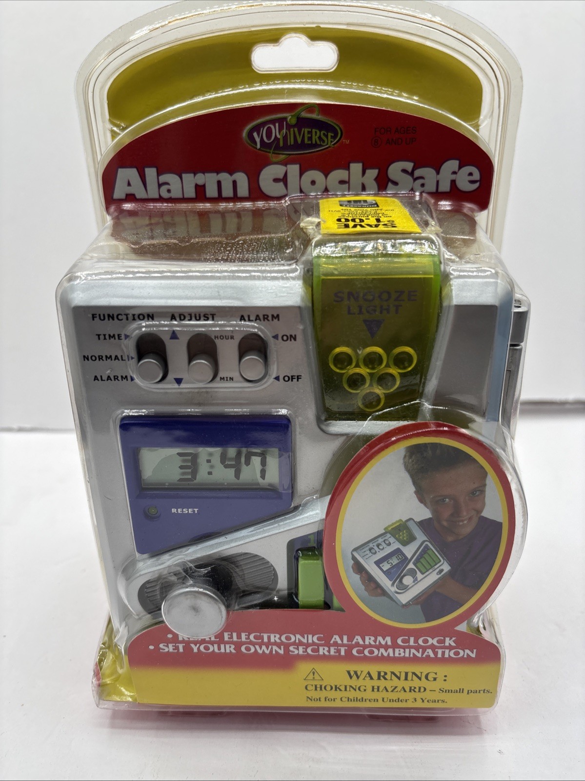 YoUniverse ALARM CLOCK SAFE Brand New Sealed RETRO Vintage Electronic Y2K