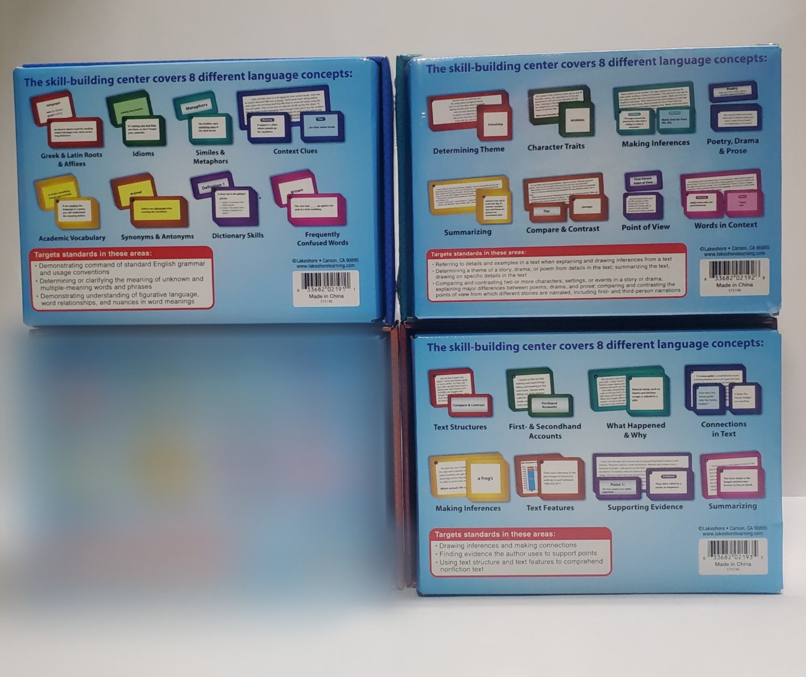 Lakeshore Learning Match And Sort Language Quickies 3 piece set- Grades 4-5
