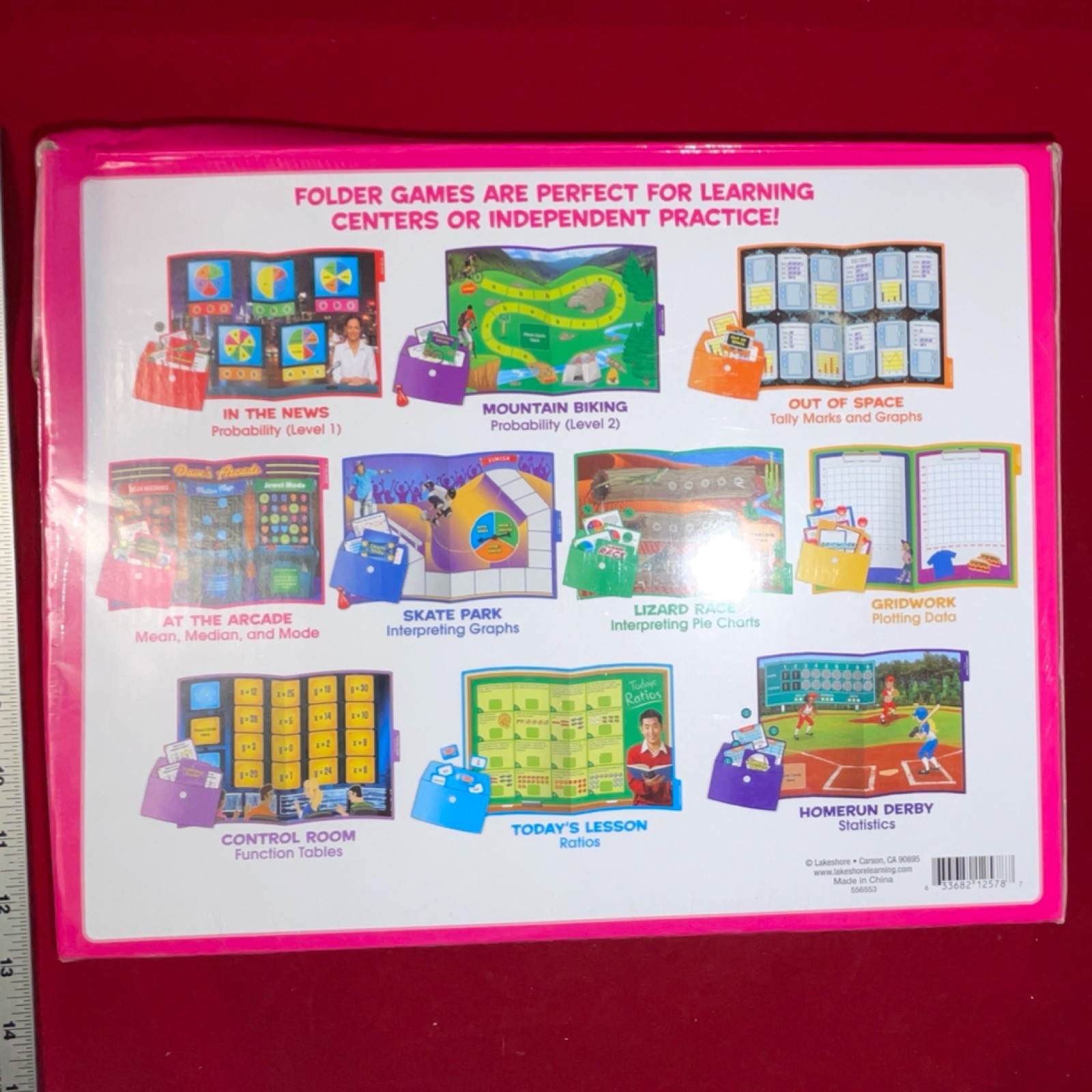 Lakeshore Data & Probability Elementary Folder With 10 Games for Ages 9+