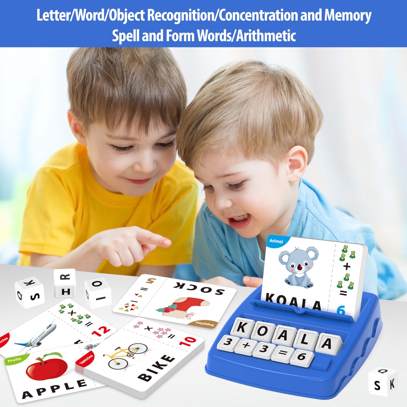 Yolscue Montessori Matching Letter Games,Educational Toys Medium, Navy Blue