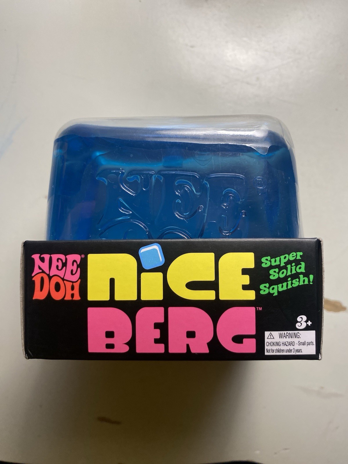 NeeDoh Nice Berg Blue XL Giant Nee Doh Niceberg Solid Squish Cube Ice Block