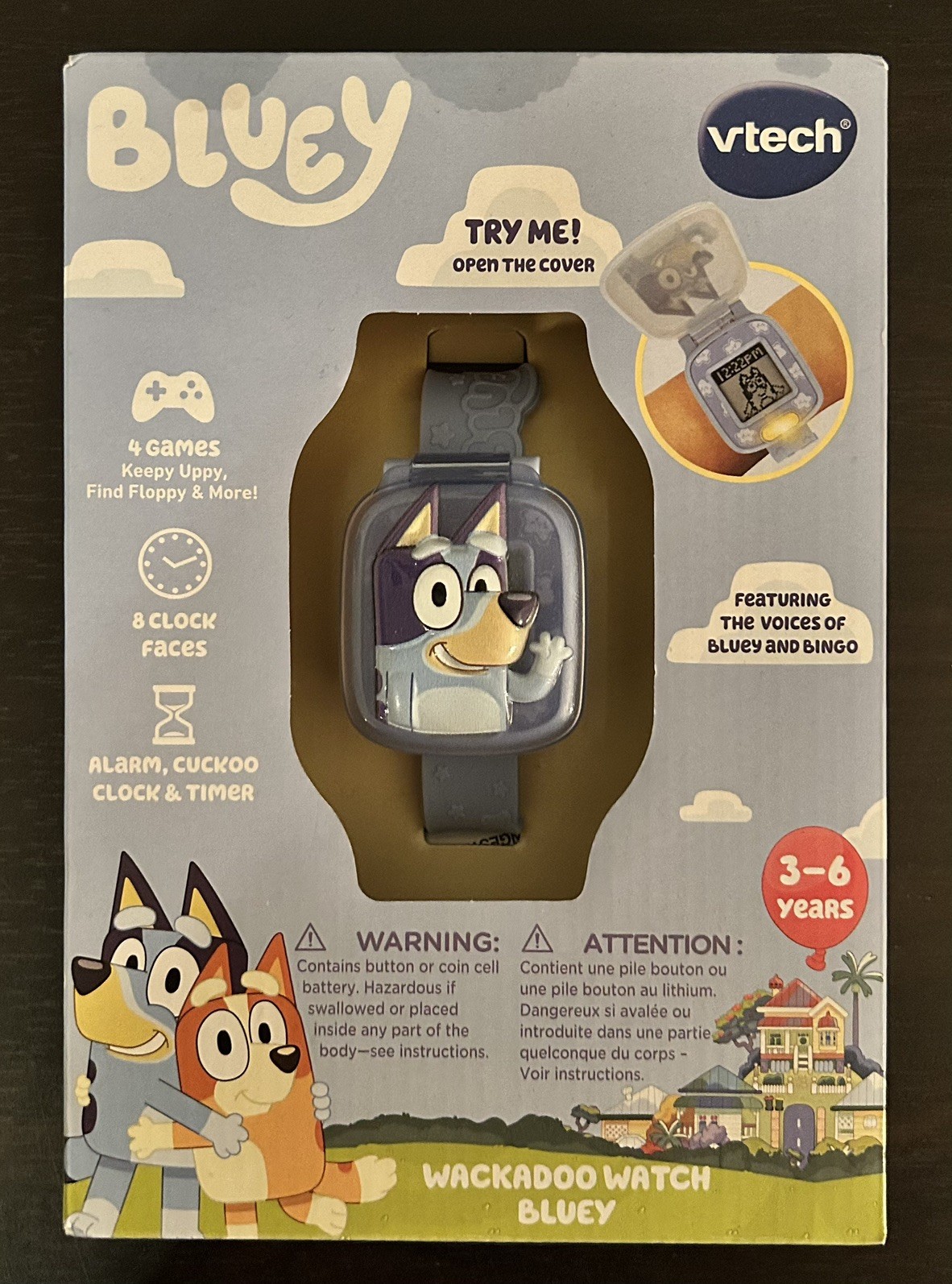 VTech Bluey Wackadoo Watch For Kids and Toddlers Rubber Flip Up NEW + 2nd Watch!