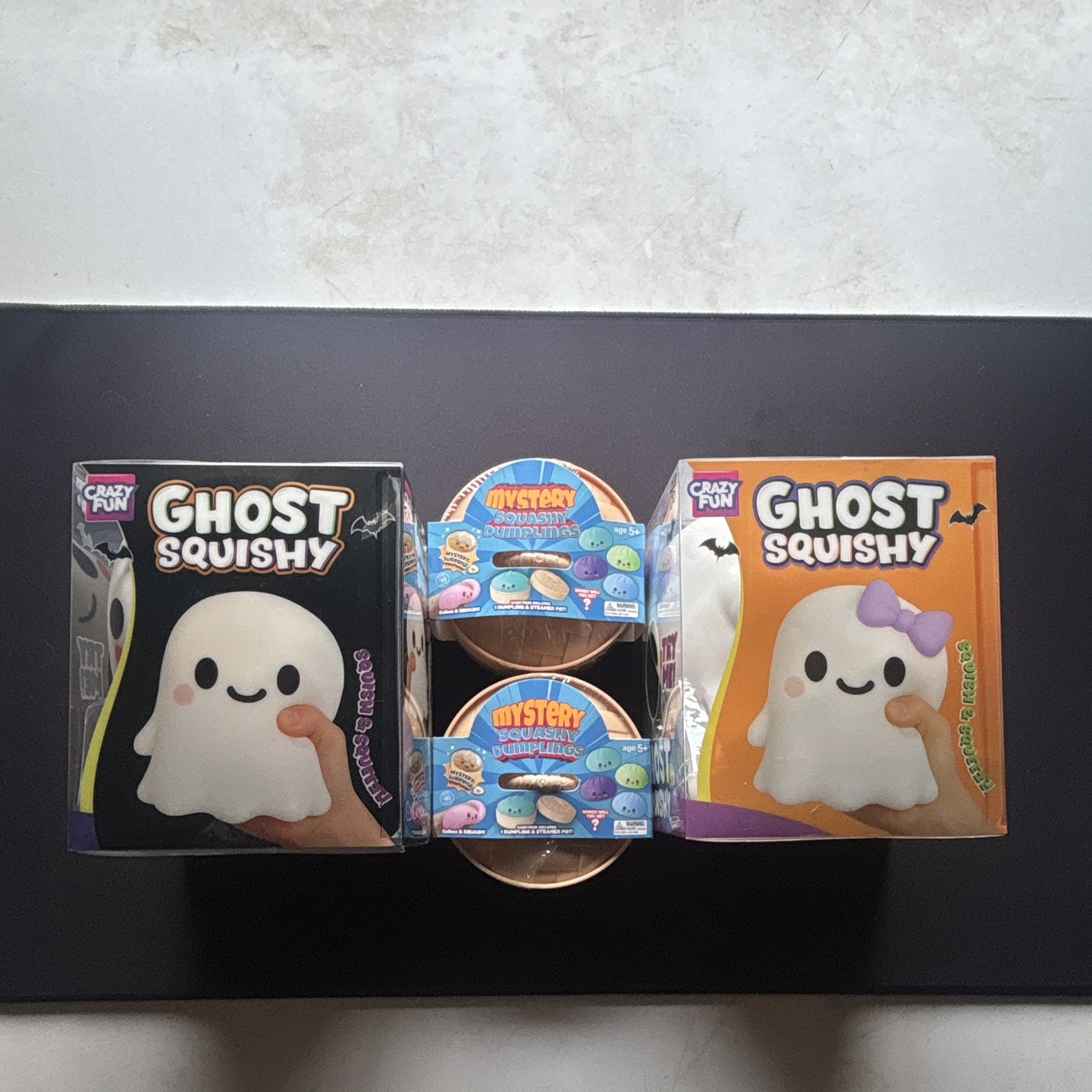 Crazy Fun Ghost Squishy Squeezable Toy (1boy/girl) & Mystery Squashy Dumplings