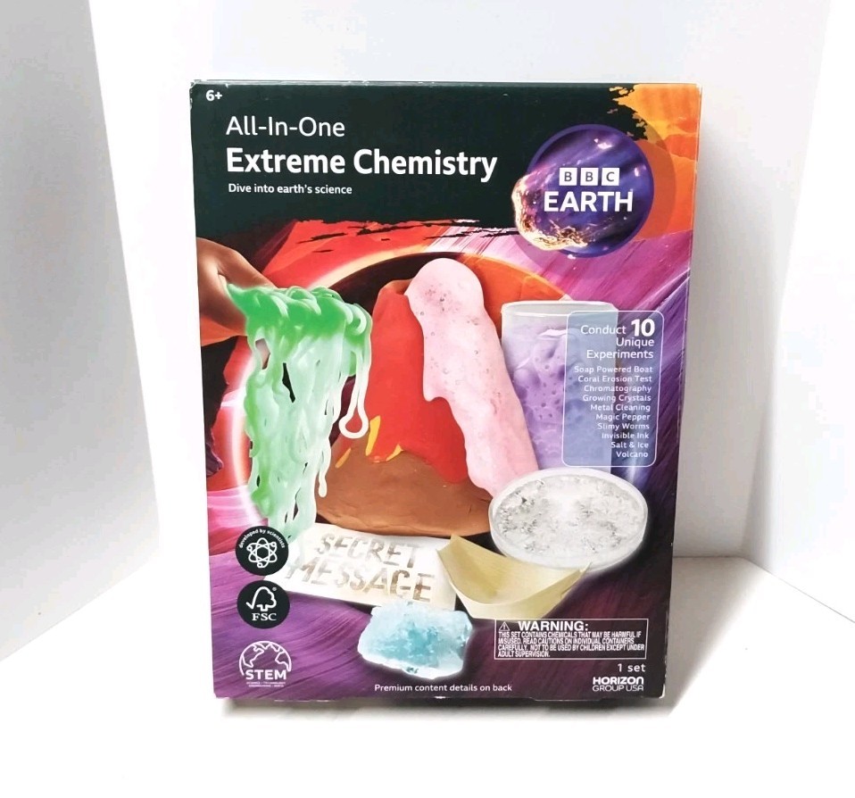 BBC Earth All-in-One Extreme Chemistry Conduct 10 Science Experiments New In Box