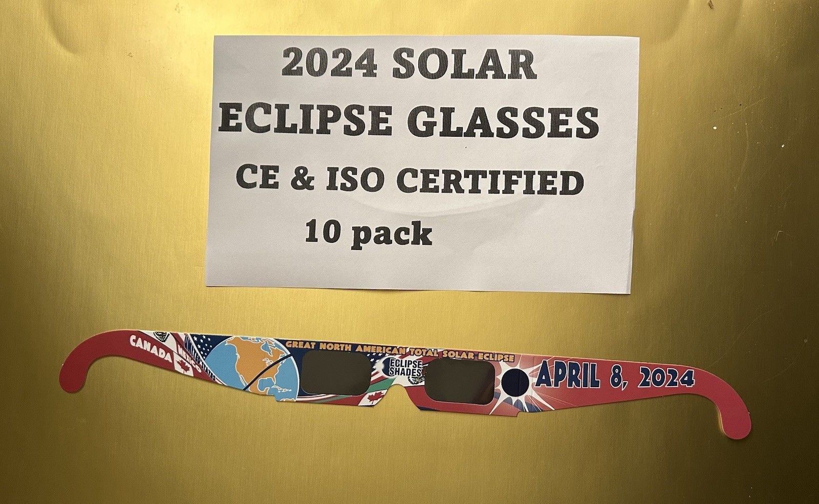 New 2024 Solar Eclipse Glasses CE and ISO Certified 10 per Pack