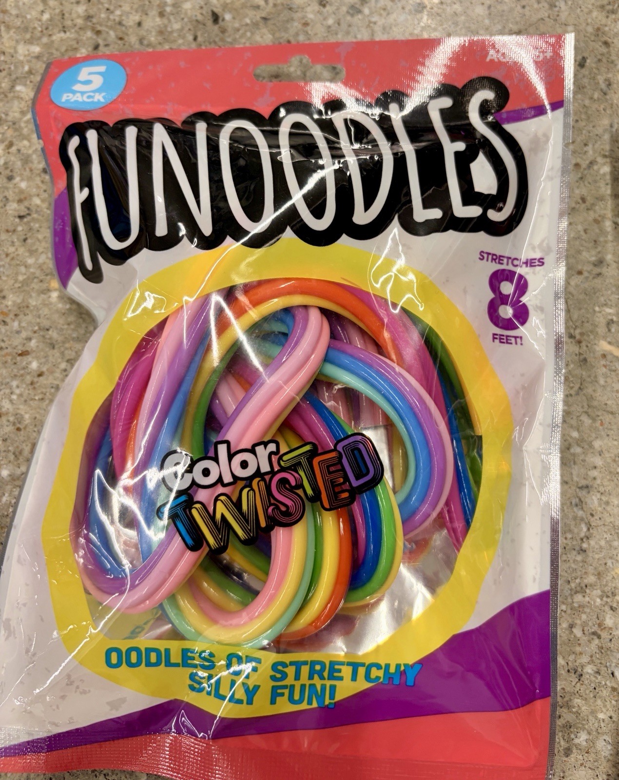 Funoodles Color Twisted & Textured Stretchy Tactile Sensory Toy Set Of 2 NEW