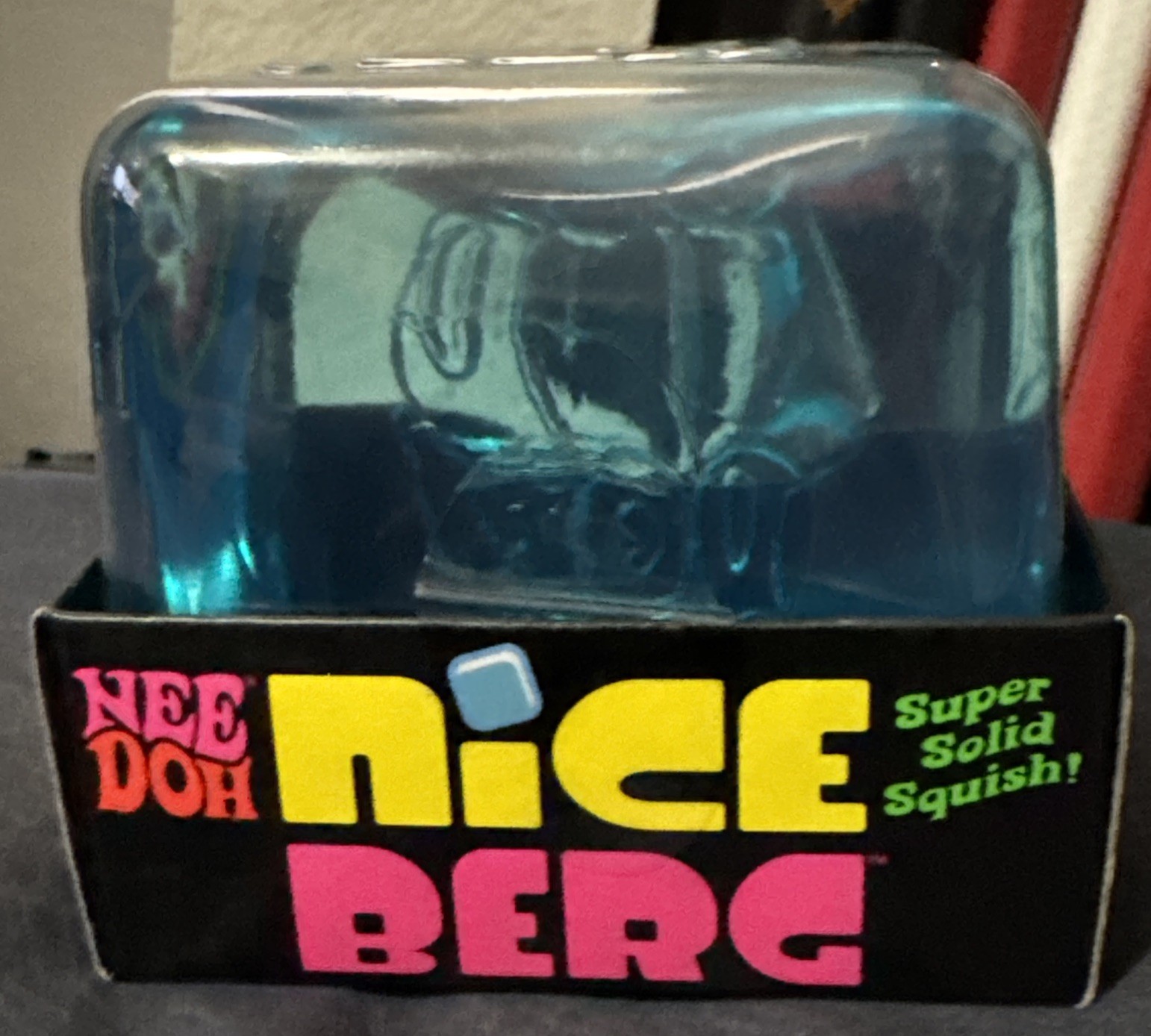 Authentic NeeDoh Nice Berg Blue XL Giant Nee Doh Niceberg Solid Squish Cube