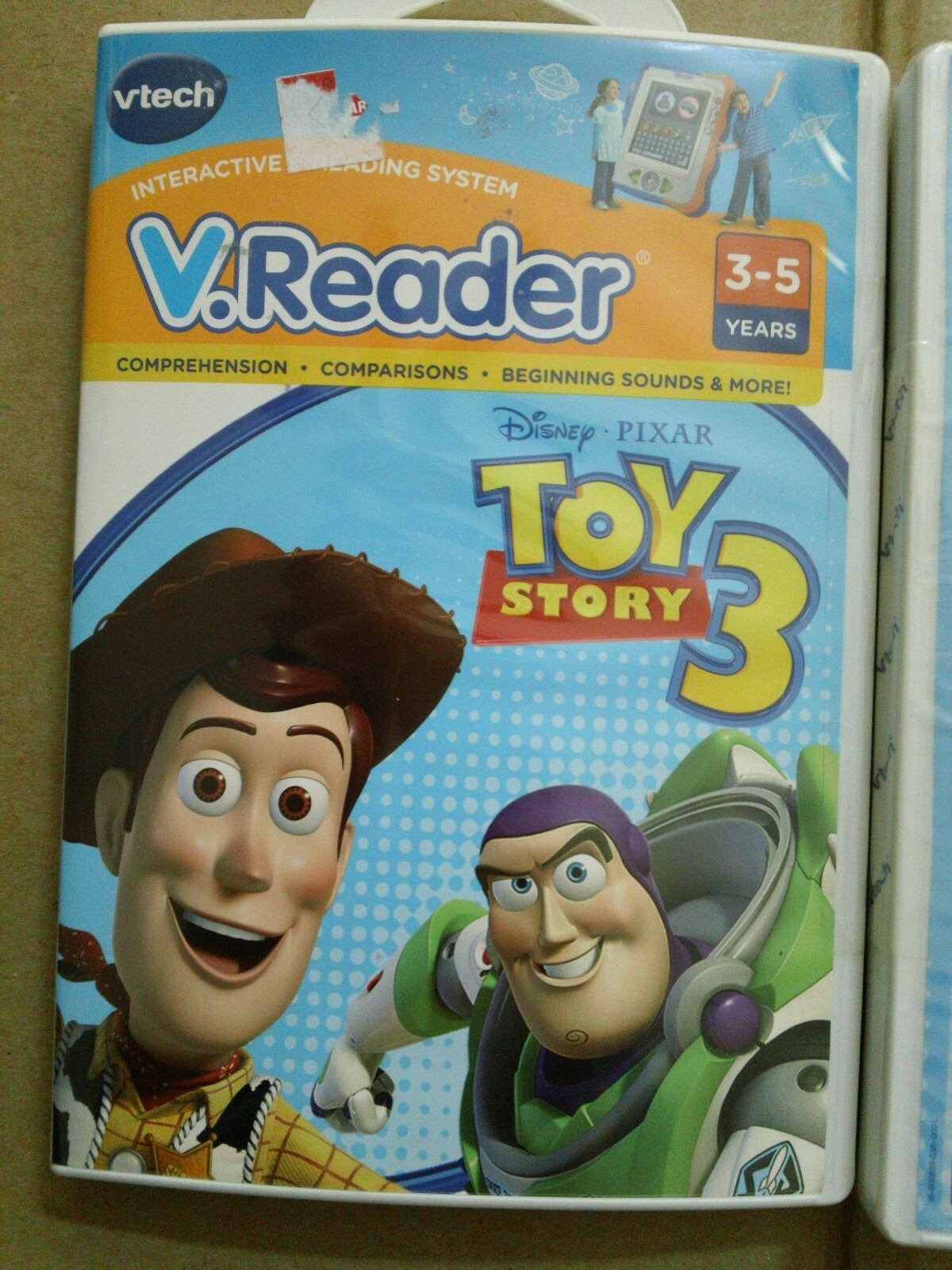 Lot of (2 Total) V-Tech Disney Toy Story 3 V Reader Games Ages 3-5yrs.