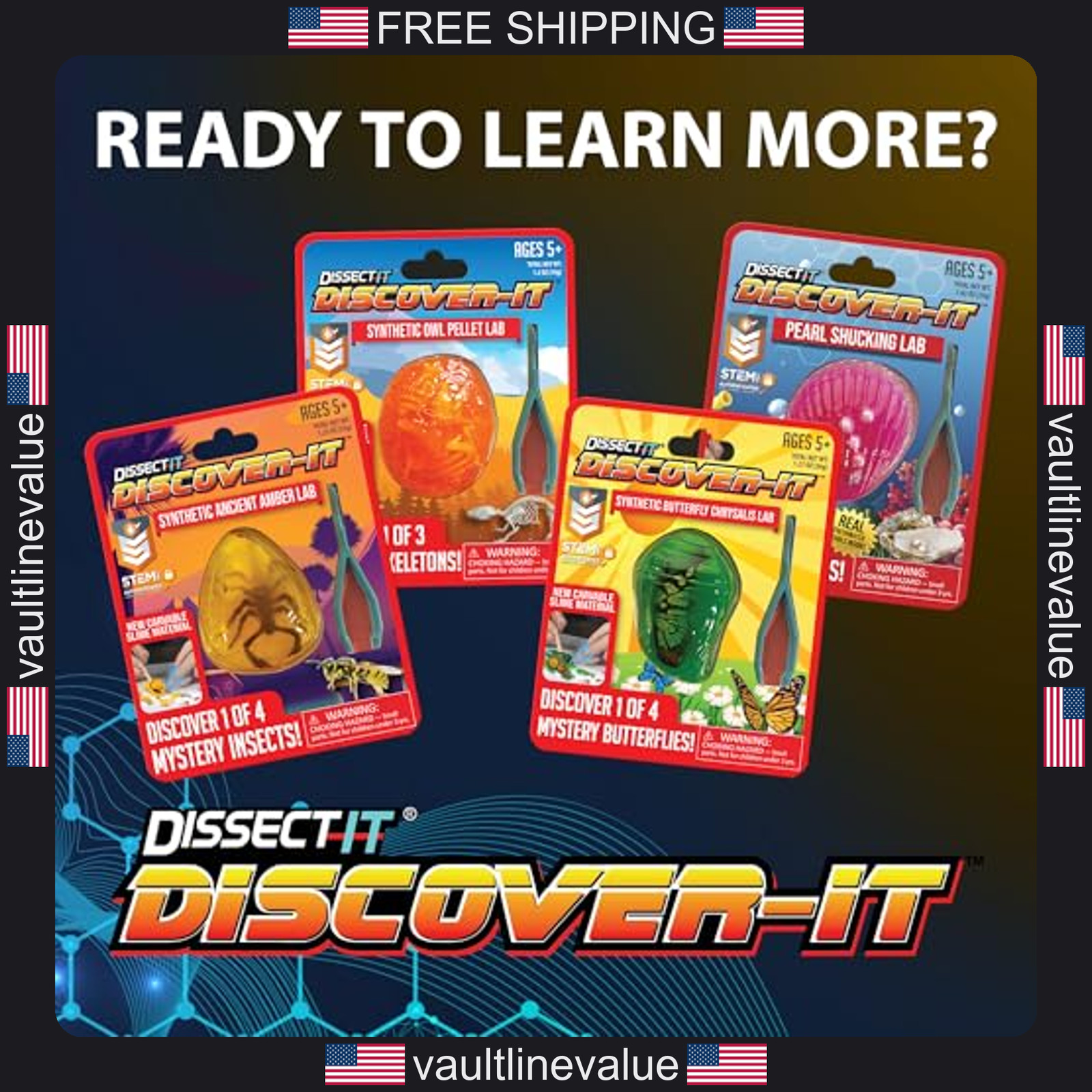 Discover-It Butterfly Metamorphosis Dissection Kit Kids STEM Science Ages 5+
