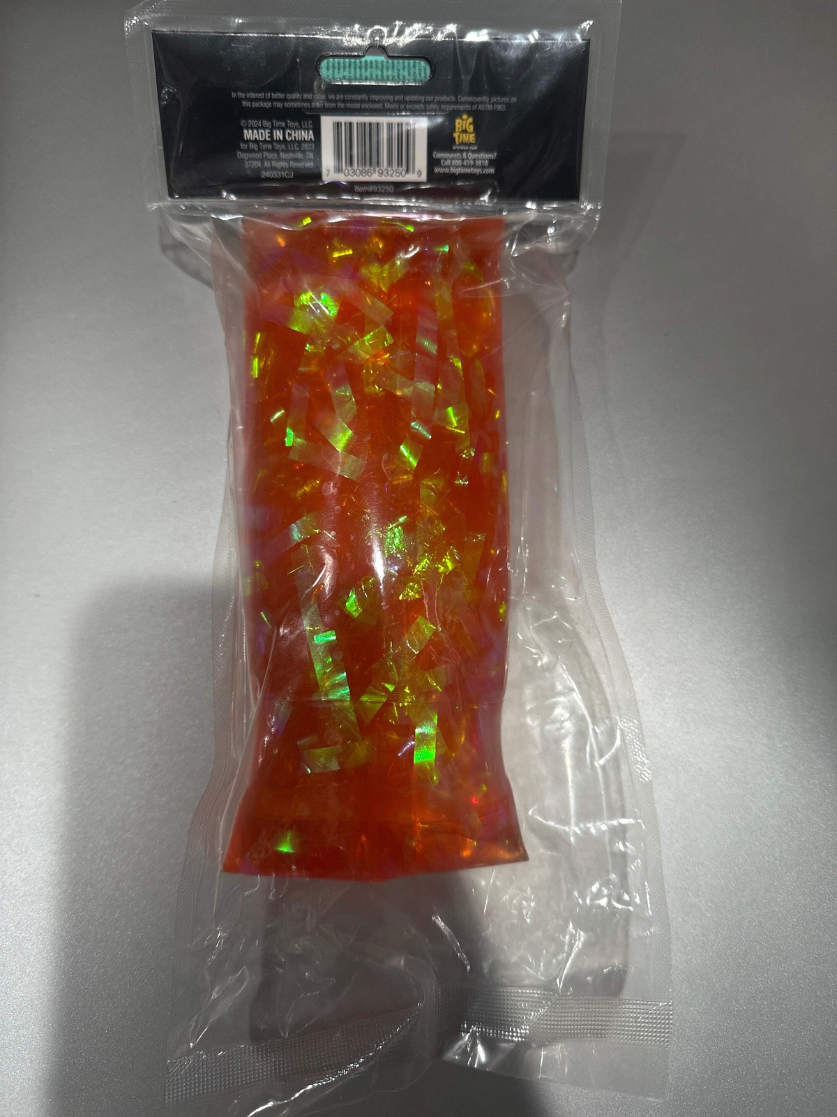 Jumbo Water Tube Fidget Toy – Orange