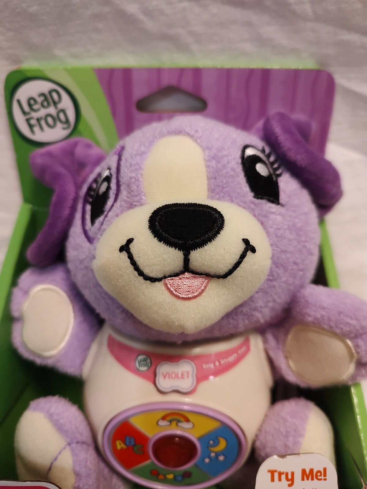 Leap Frog Sing & Snuggle On-The-Go Interactive Plush Puppy 6+ Months VIOLET NEW