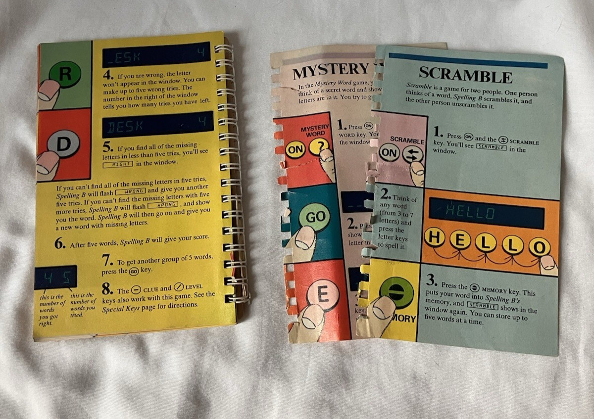 1978 Vintage Texas Instruments Spelling B In Case With Picture Book