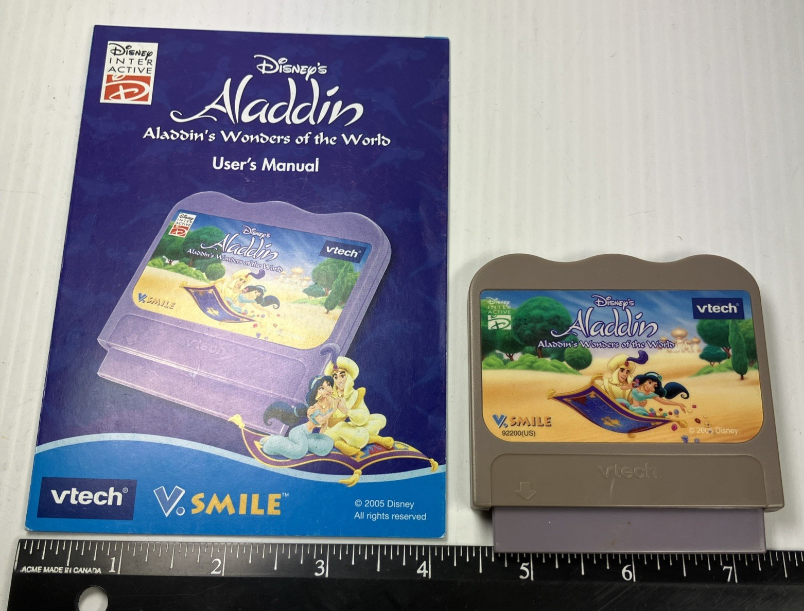 Vtech V.Smile ALADDIN’S WONDERS OF THE WORLD Game Cartridge & Manual – TESTED