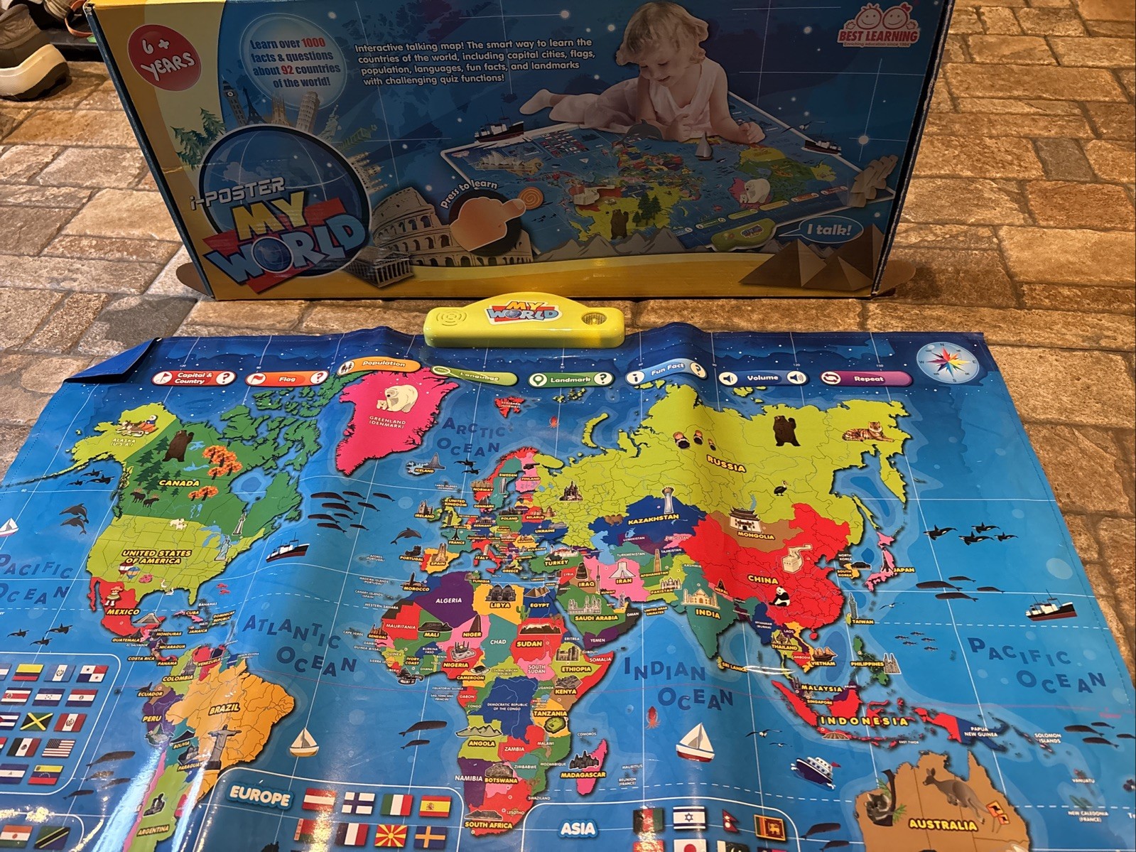 i-Poster My World Interactive Map – Educational Talking Map for Kids of Ages 6+