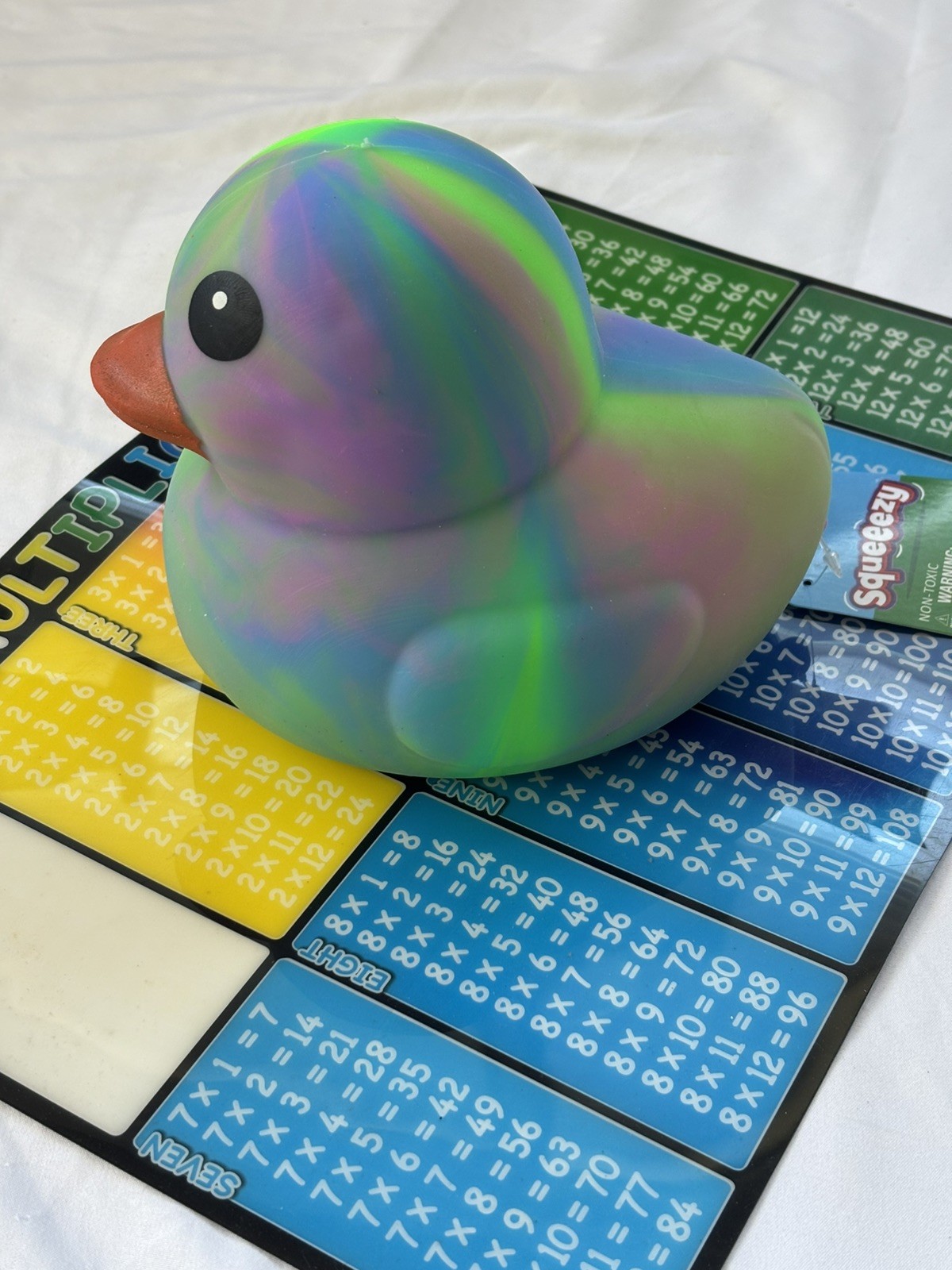 NEW Toymendous Squeeezy VIRAL Rainbow Jumbo soft Squishy Tye Dye Duck Squish Toy