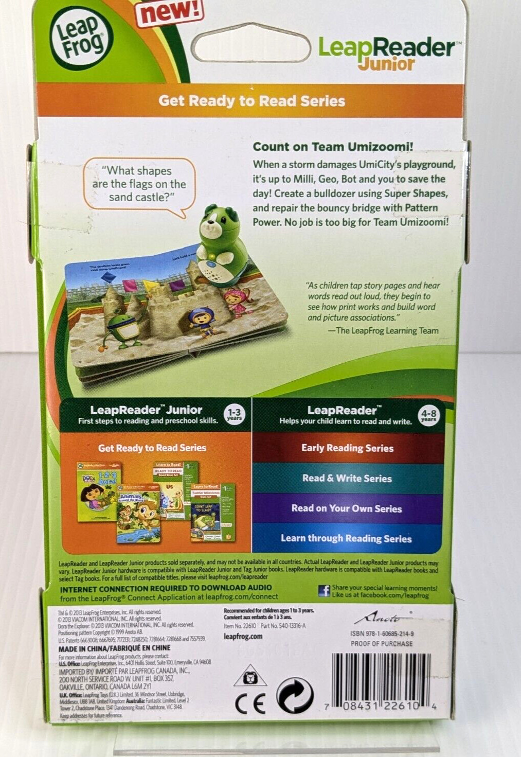 LeapFrog LeapReader TAG Junior Book Team Umizoomi Cars Home School Baby