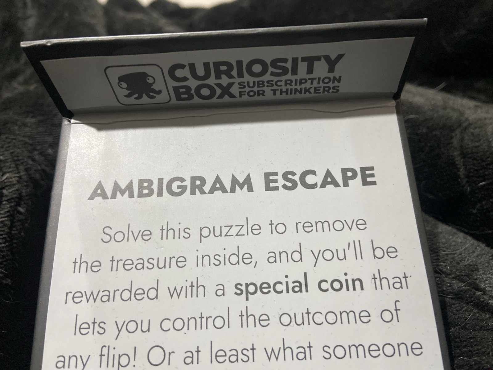 Ambigram Escape Coin And EDC Multitool Curiosity Box Keychain Ring Puzzle *Read