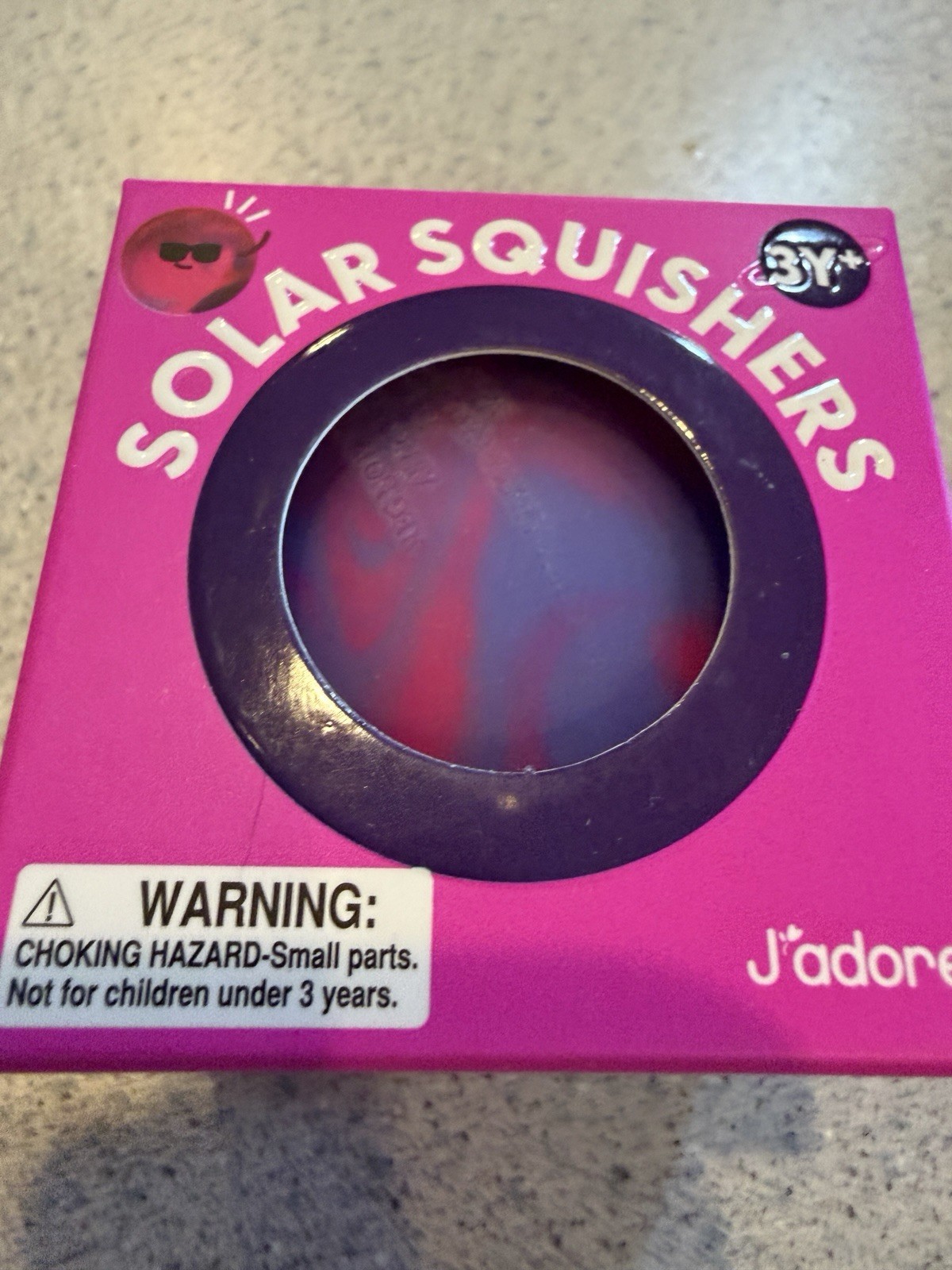 New J’adore Solar Squishy Ball Pink Purple Squishers Squeeze Fidget Toy 3+
