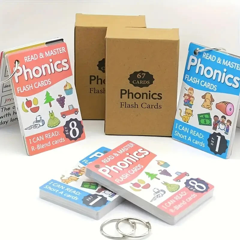 112 Phonics Flashcards for Youngsters – 67 Waterproof, Durable English Learning