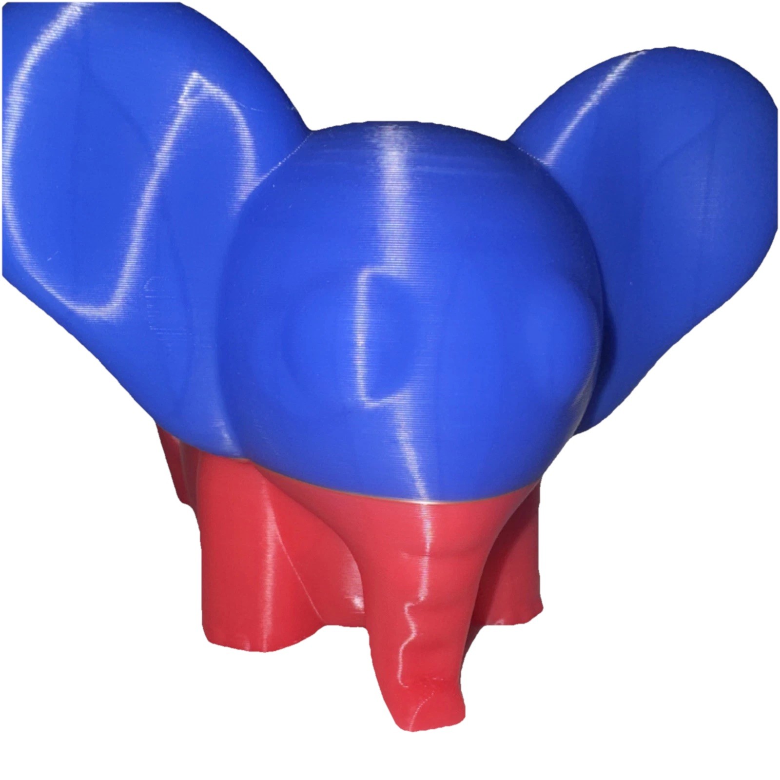 HUGE Color Changing Articulated Elephant Blue & Pink to Clear. 10×7 inches