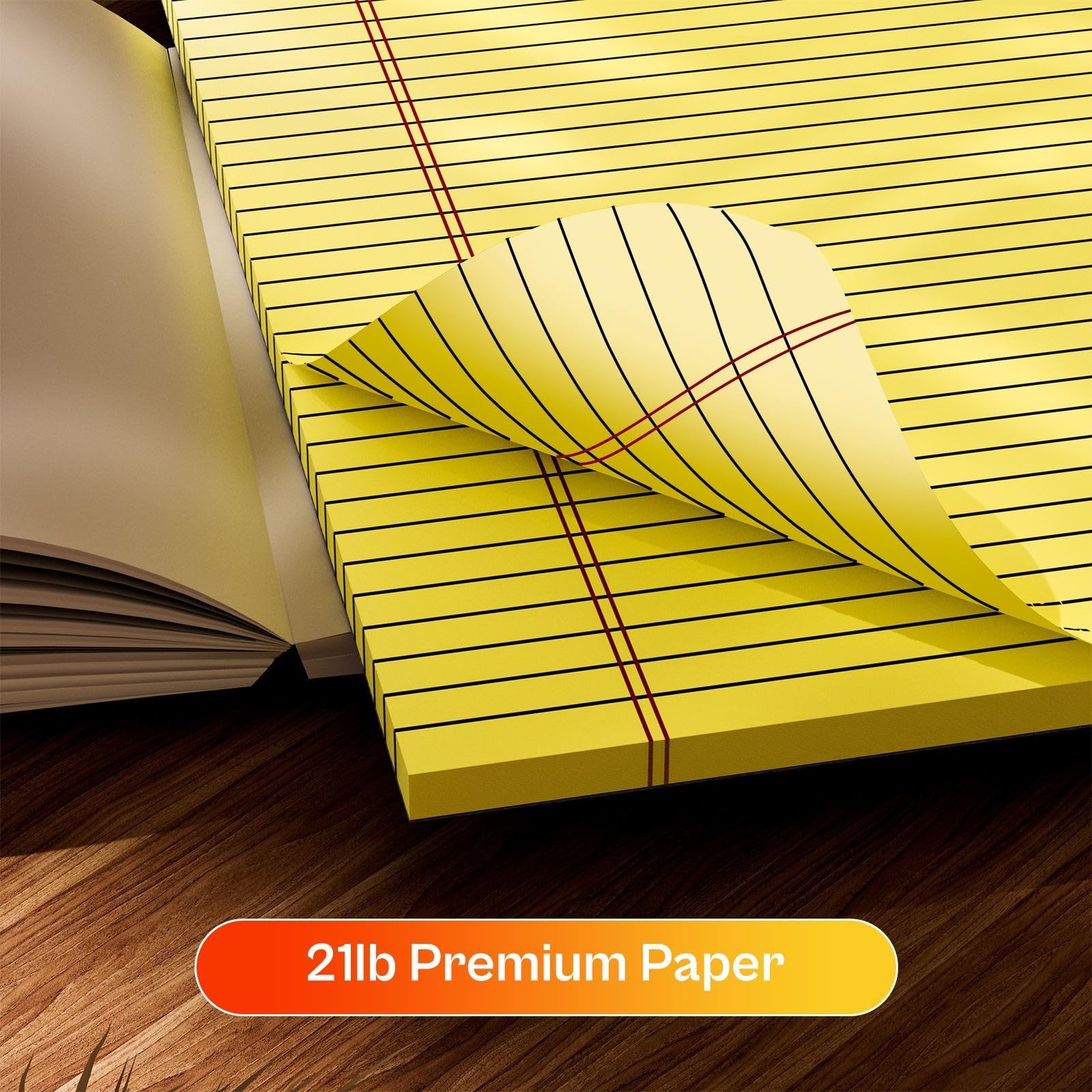 Yellow Legal Pads 8.5 x 11 Note Pads Wide Ruled 2 Pack, Notepad 8.5 x 11 Inch…