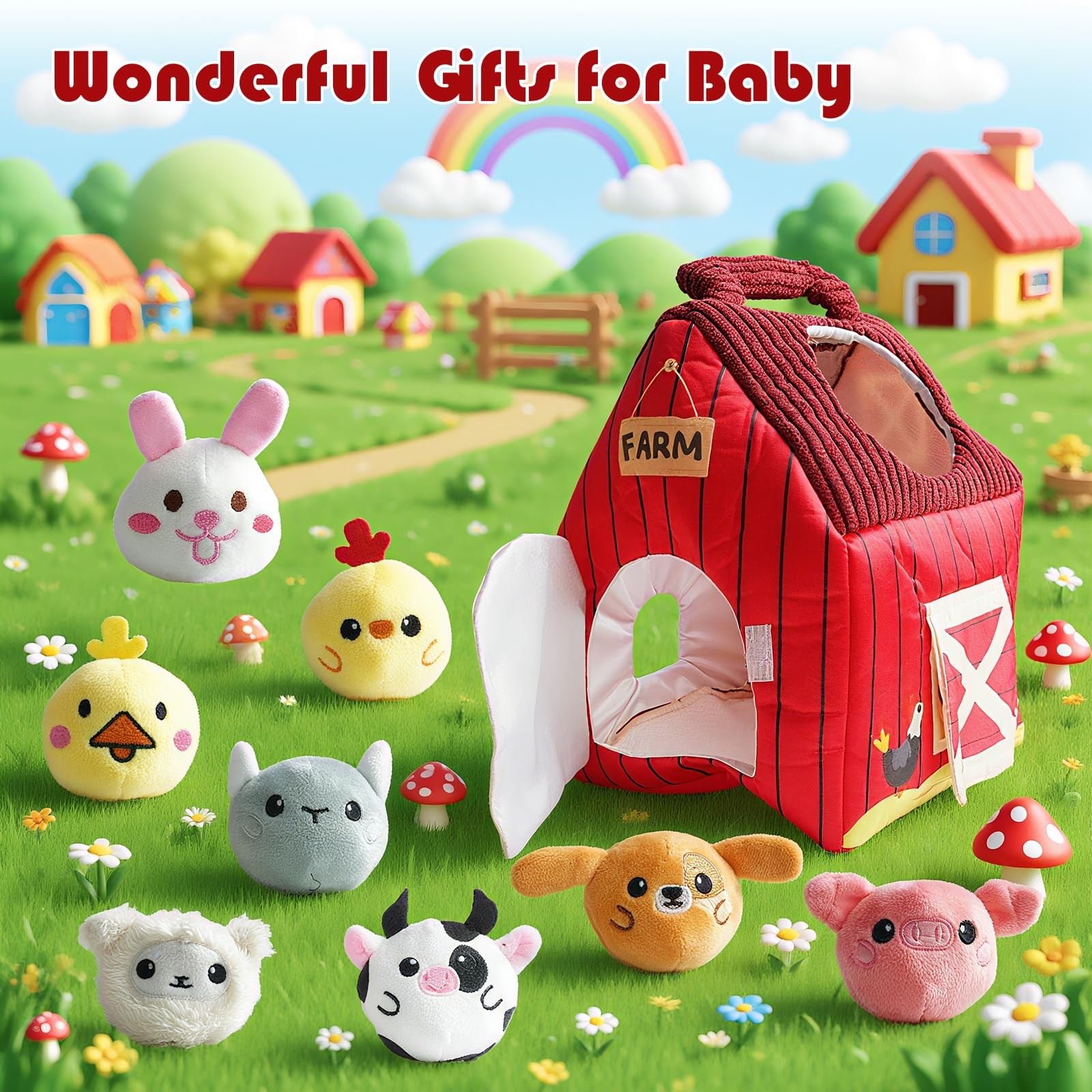 YideOtmz Baby Montessori Toys 6-12 Small, Red, Pink, Yellow, White, Black