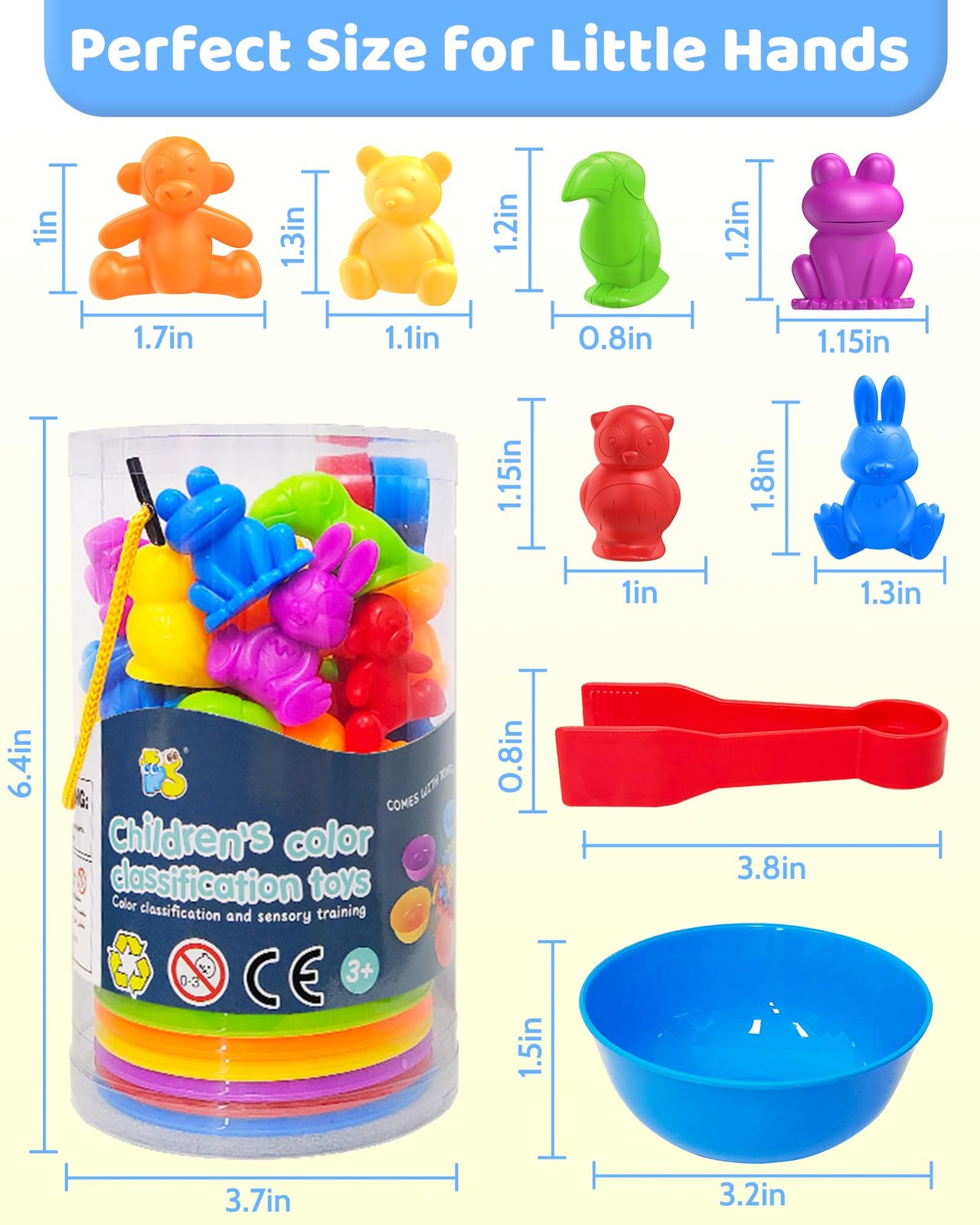 Oomloid Counting Animals Montessori Toys for 3 4 5 Years Old Medium, Multi