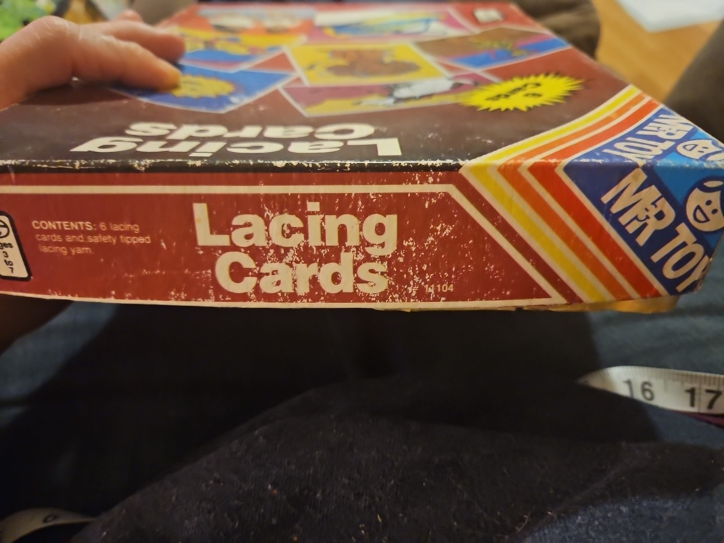 Vintage 1980s Mr. Toy Lacing Cards with 6 Cards for Ages 3 to 7 Complete