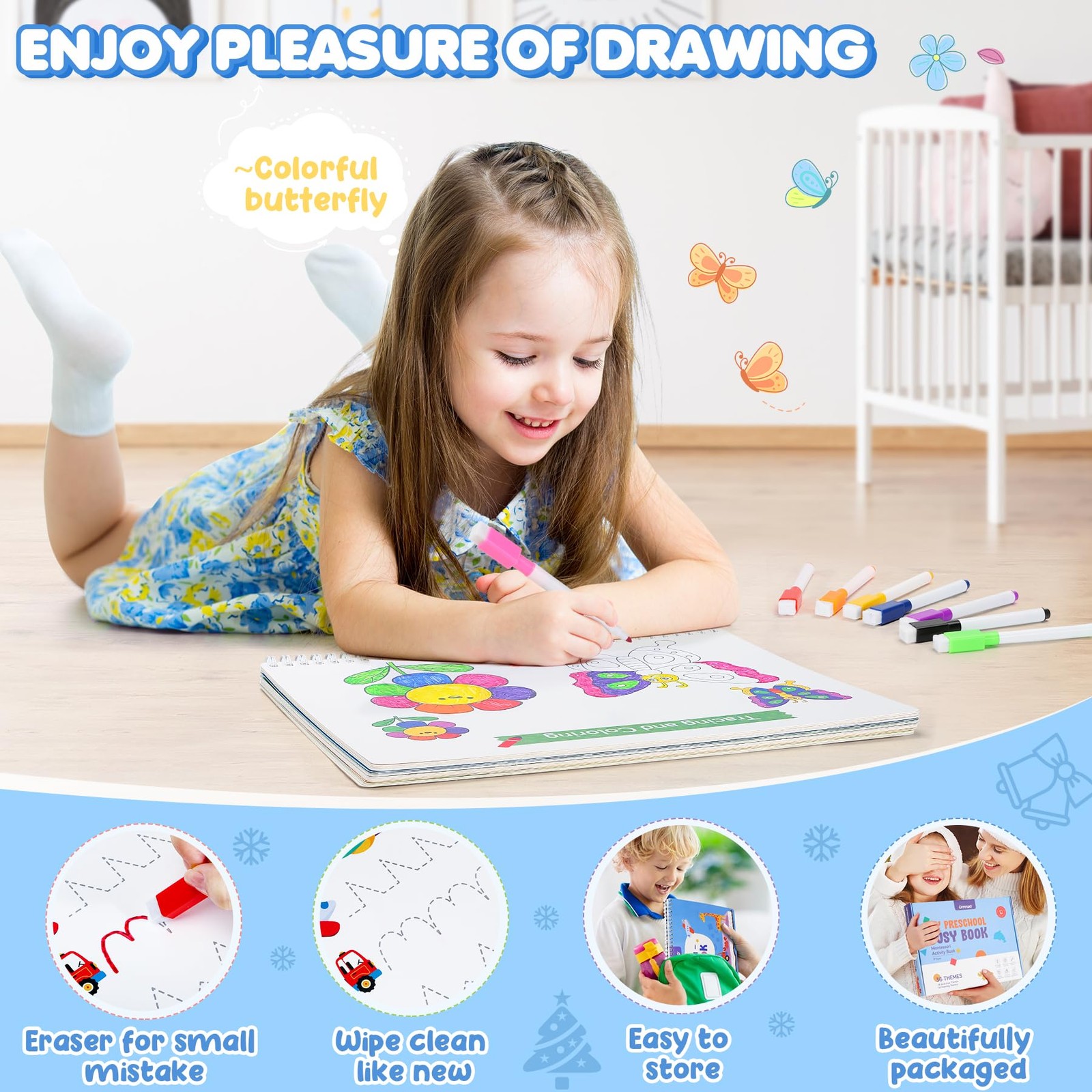 Busy Book for Toddlers 3-5, Preschool Learning Large-36 Themes, Multicolored
