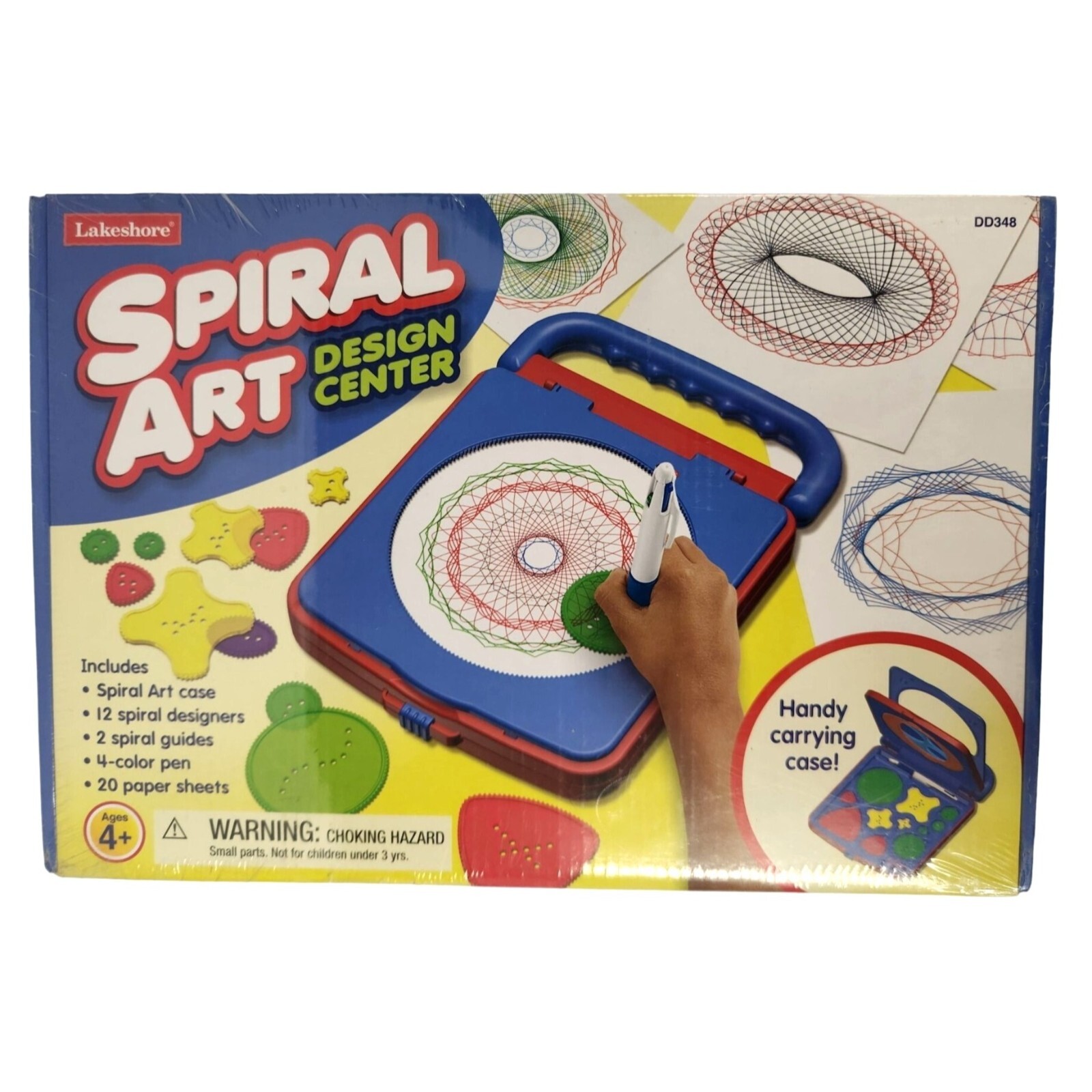 Lakeshore Spiral Art Design Center Ages 4 and Up Includes Case 12 Spiral Designe