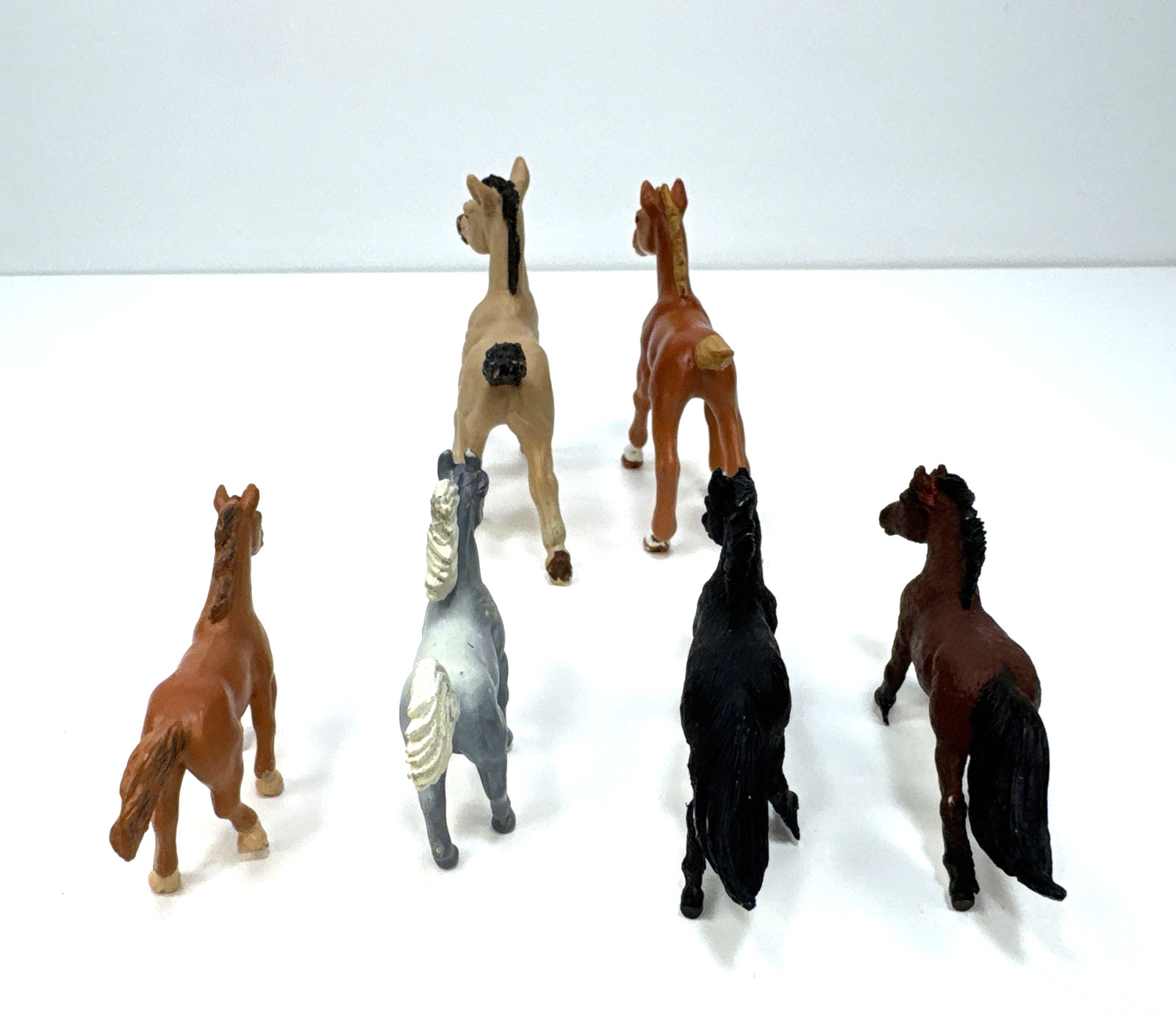 Lot Of 6 Miniature Horse Toy Figures Safari Plastic 90s & 2005