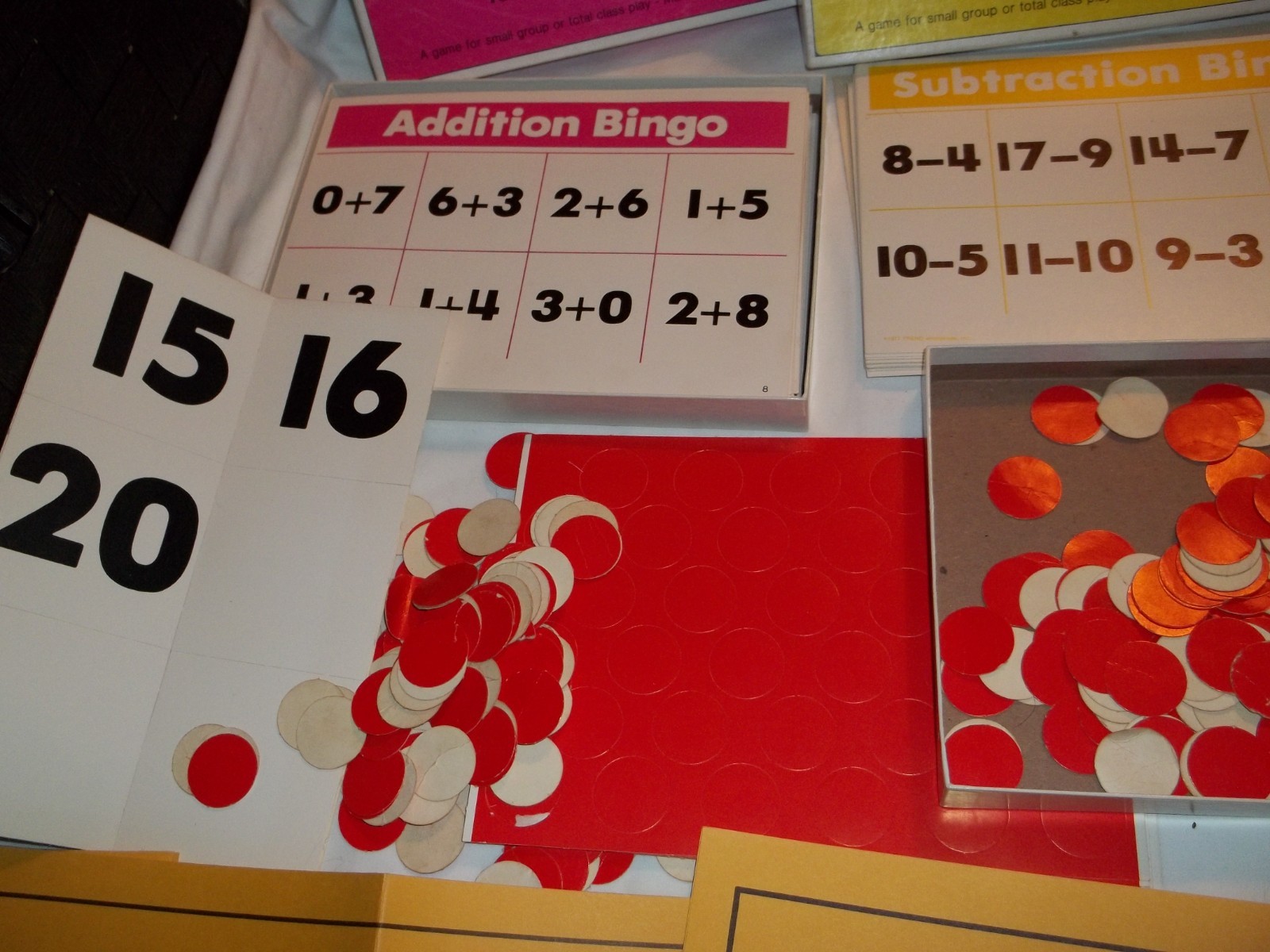 Vintage 1977 Addition & Subtraction Bingo Trend Enterprises 3 sets