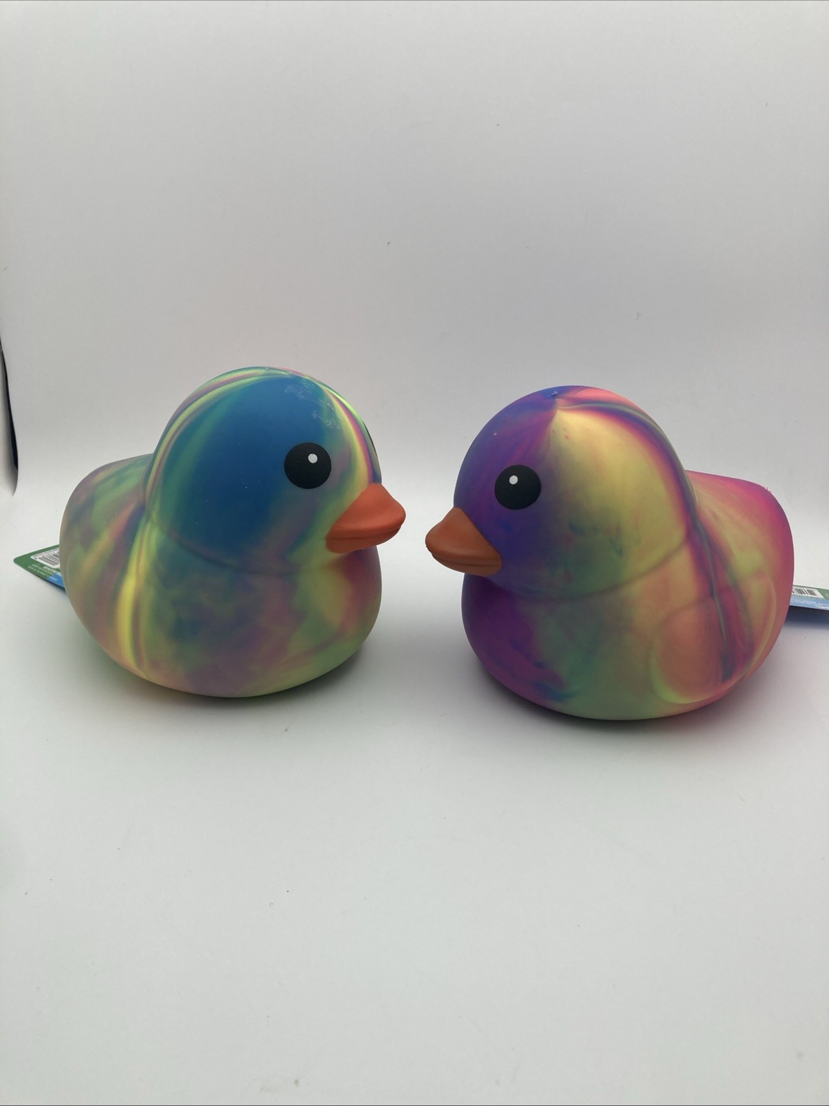 Lot of 2 Sunny Days Tie Dye Squeeezy DUCK Size – 5” T x 7” W