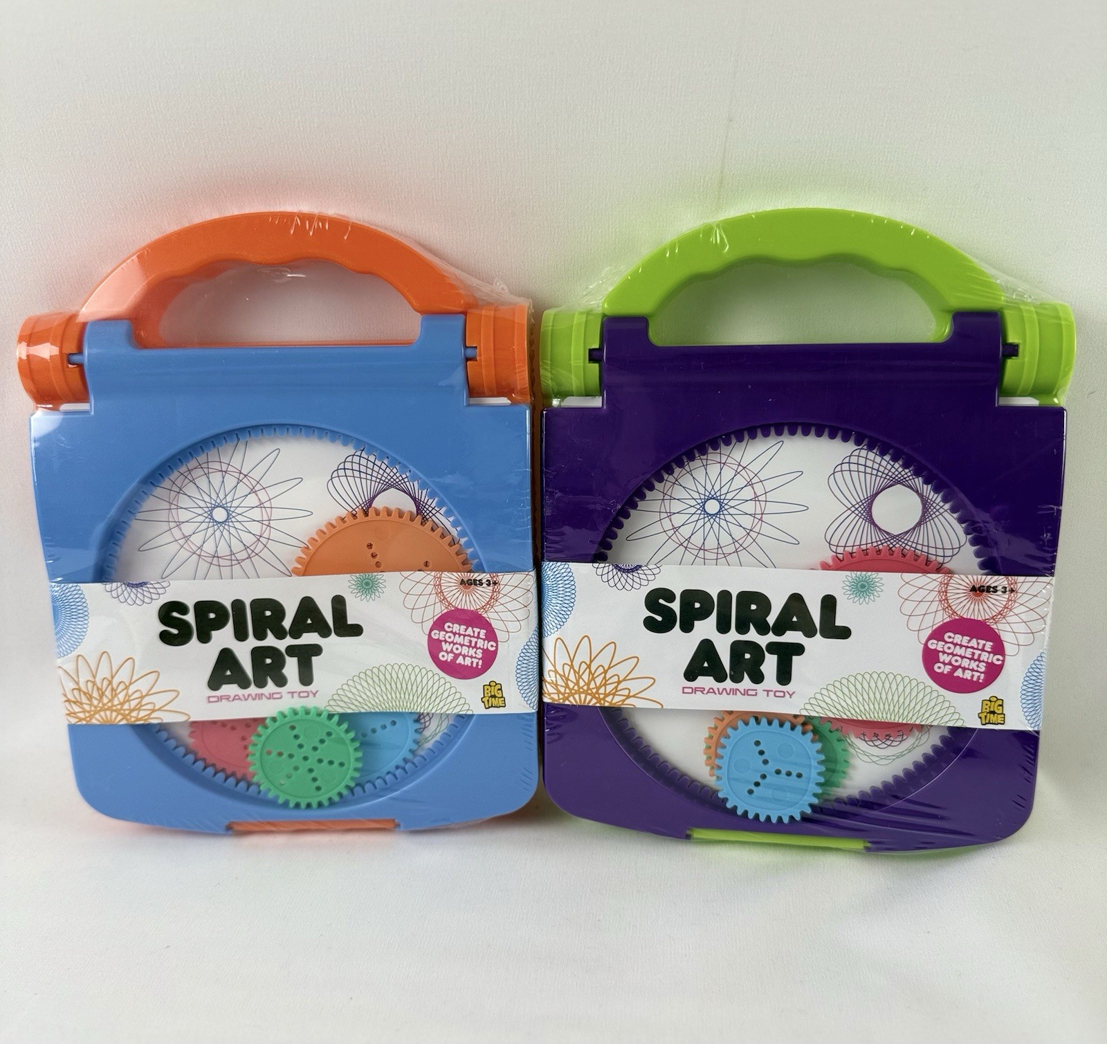 NEW Spiral Art Drawing Toy, Big Time Toys, Travel Size, Lot Of 2, 4 Wheels Each