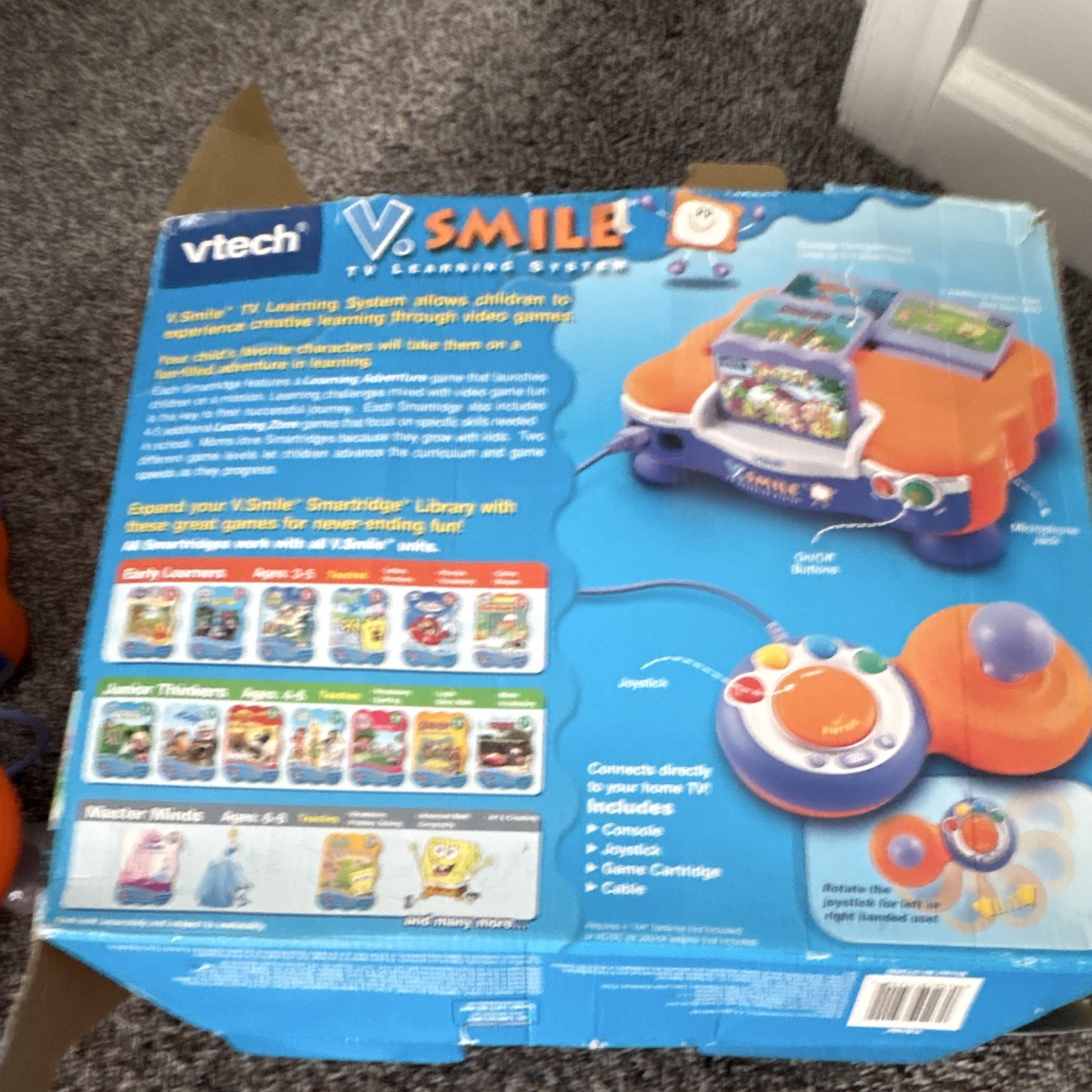 VTech V.Smile TV Learning System Console w/ Controller, Box, Manual & 4 Games