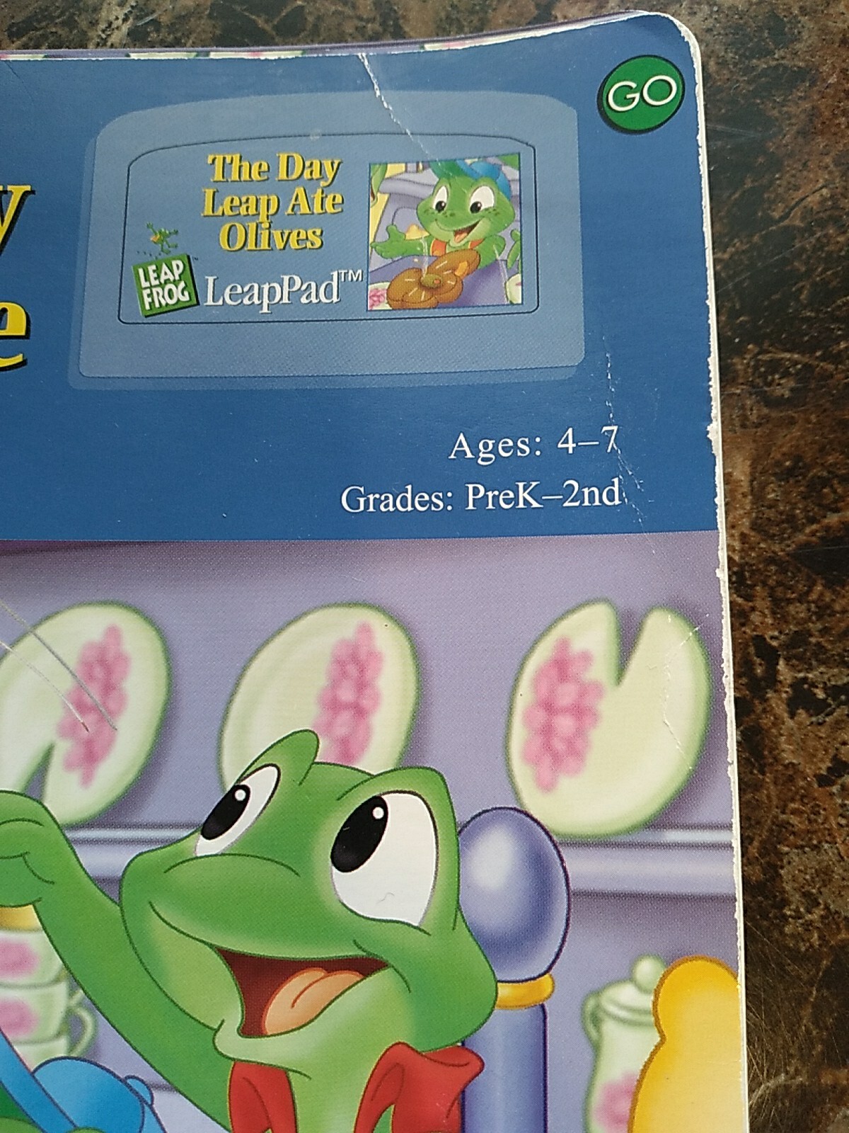 LeapFrog LeapPad The Day Leap Ate Olives Reading Book + Cartridge Ages 4-7