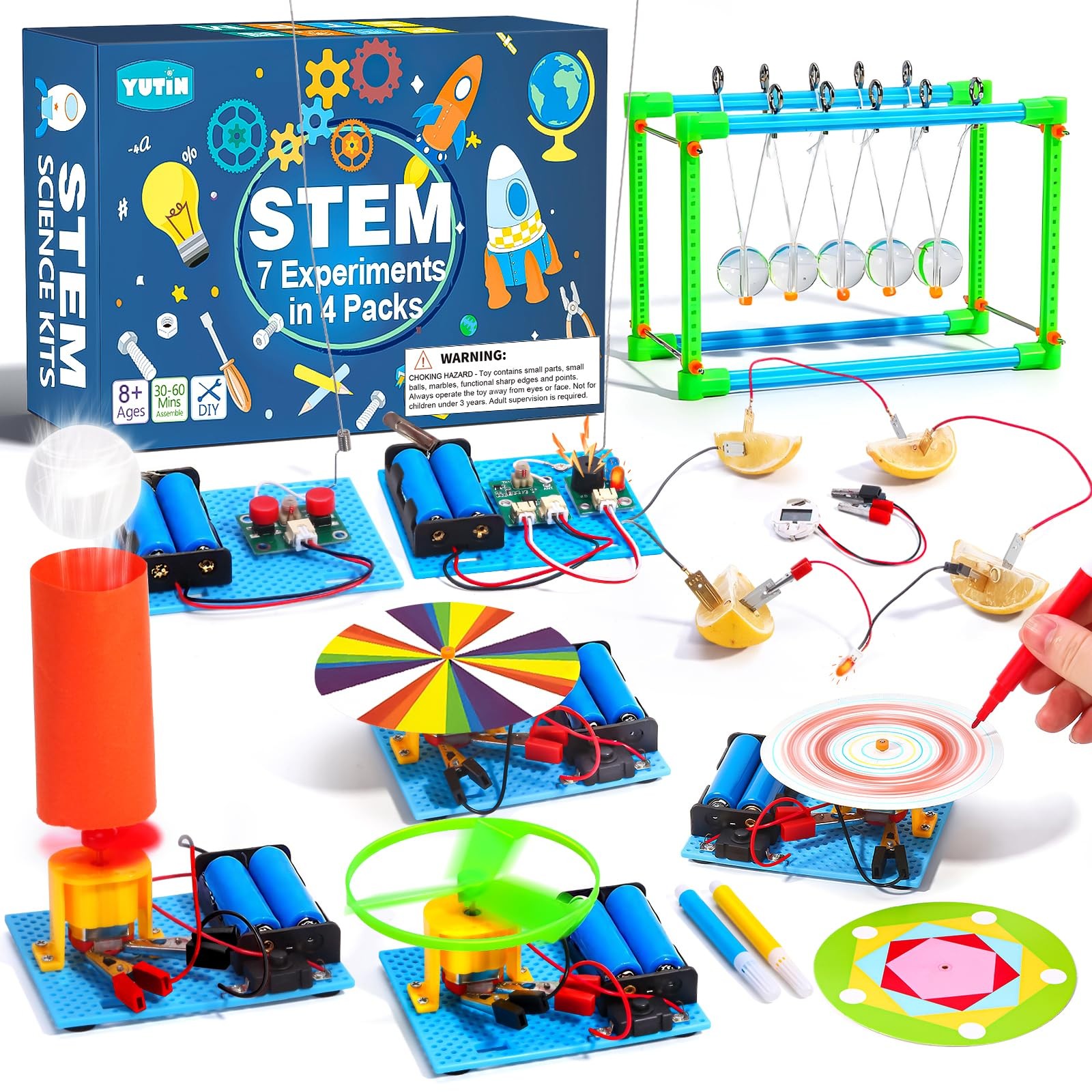4 Set STEM Science Kits for Kids Age 8-12, 2.5 x 3.5 x inches, Colorful