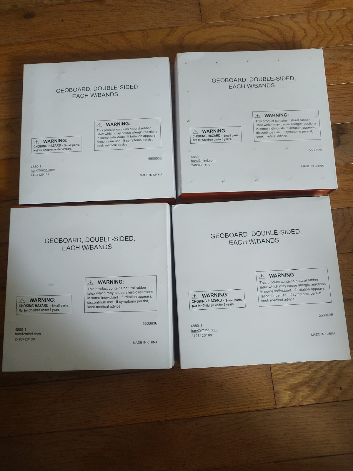 4 Geoboards 7 x 7 Double sided Boards With Bands Home School Math 4880-1
