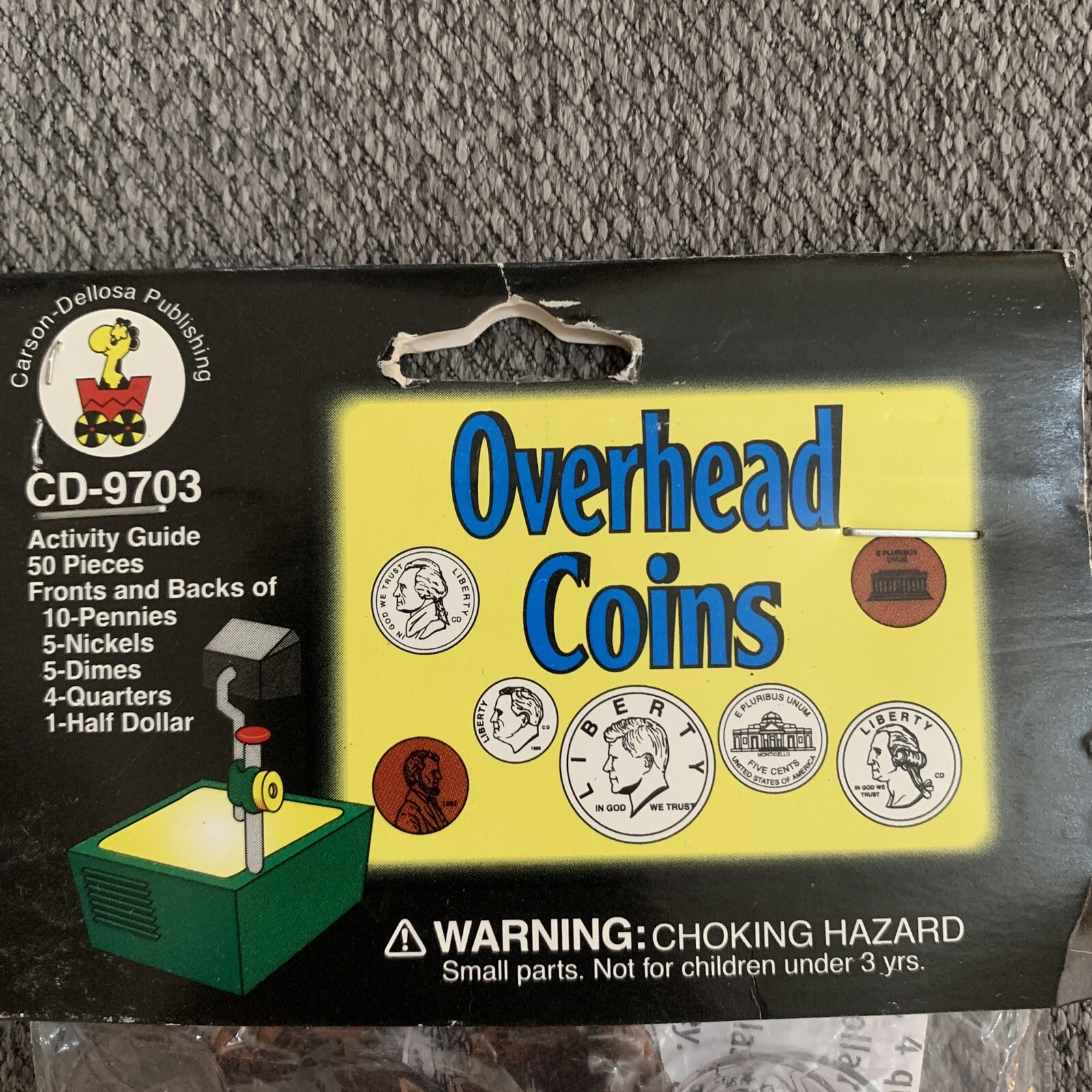 Overhead Coins Set 50 pieces & Activity Guide Carson Dellosa ~ NEW