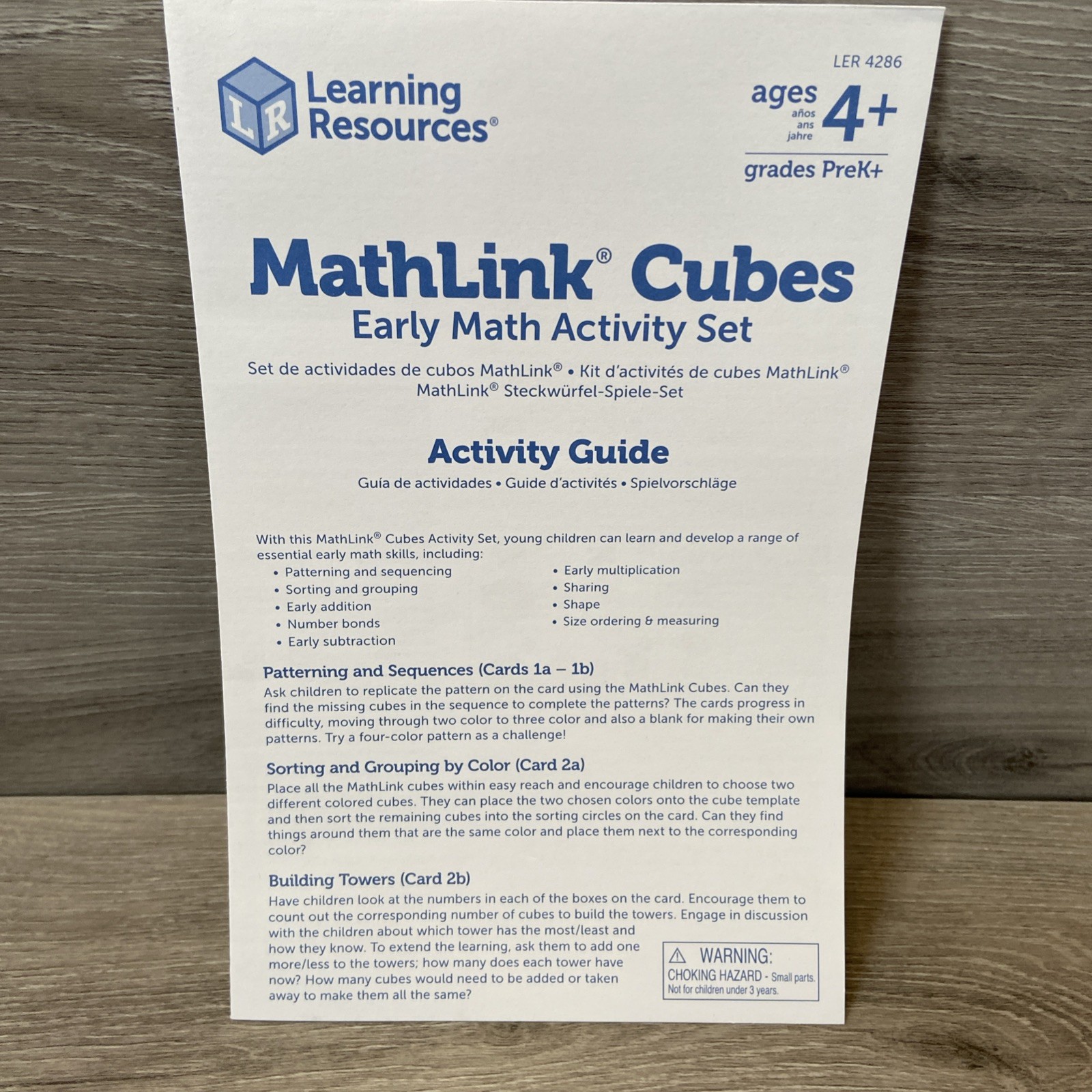 Learning Resources MathLink Cubes 115 pcs Math Activity Set Counting Linking 4+
