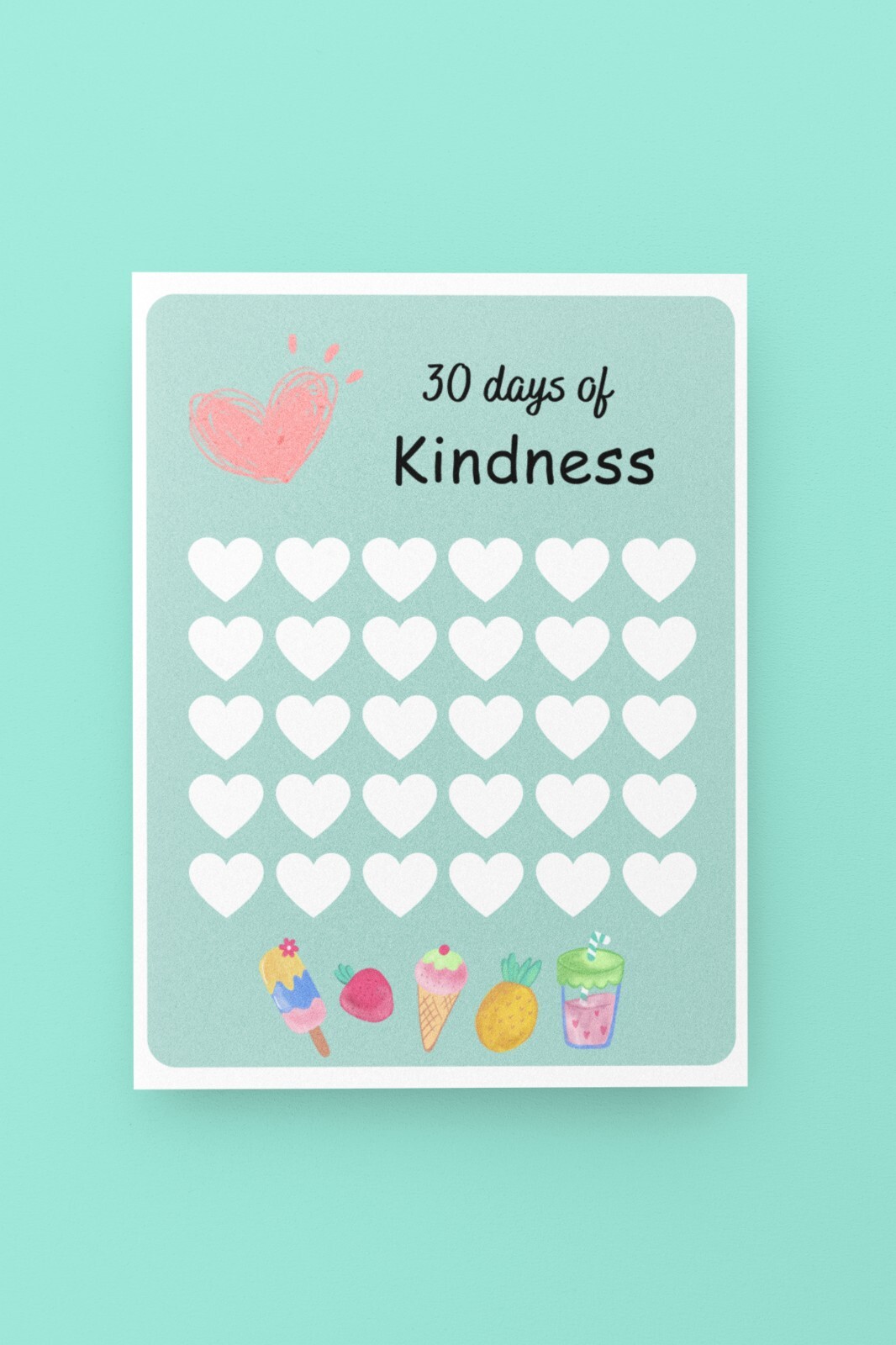 Kindness Reward Chart with Heart Stickers for Kids | Motivational Fun