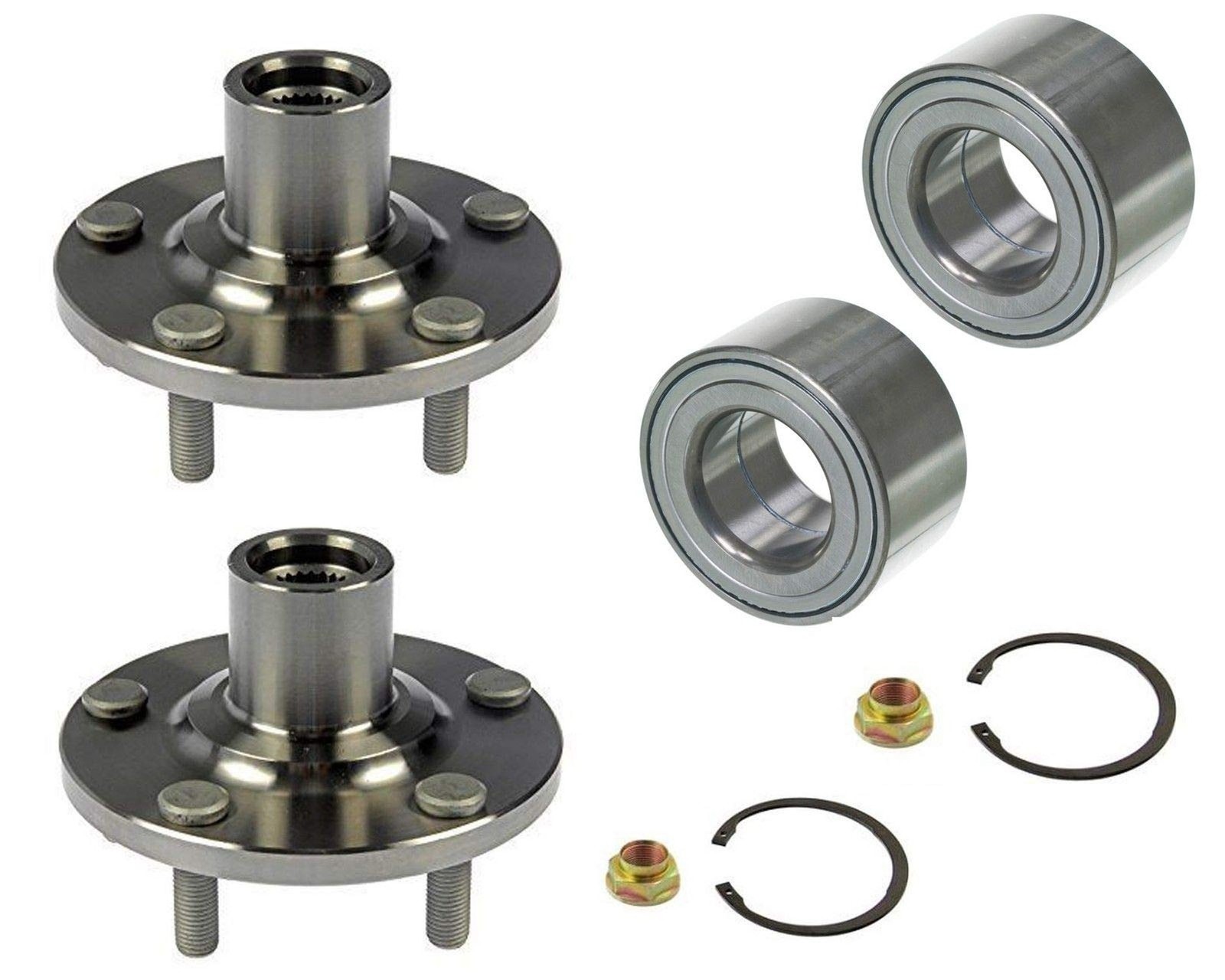 DTA D930554+NT510063 x2 Front Wheel Hub Wheel Bearing Kits with Retaining Cli…
