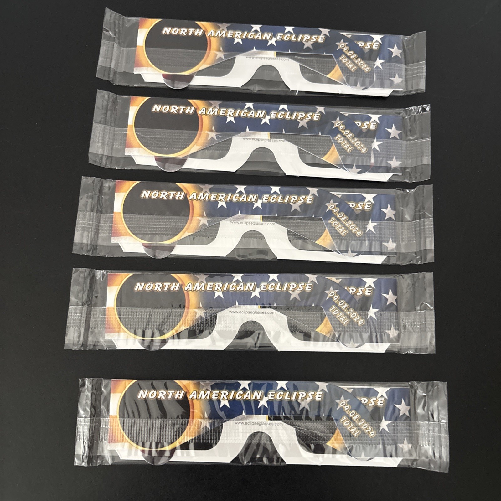 NEW Solar Eclipse Sealed Safety Glasses (5 Pack)