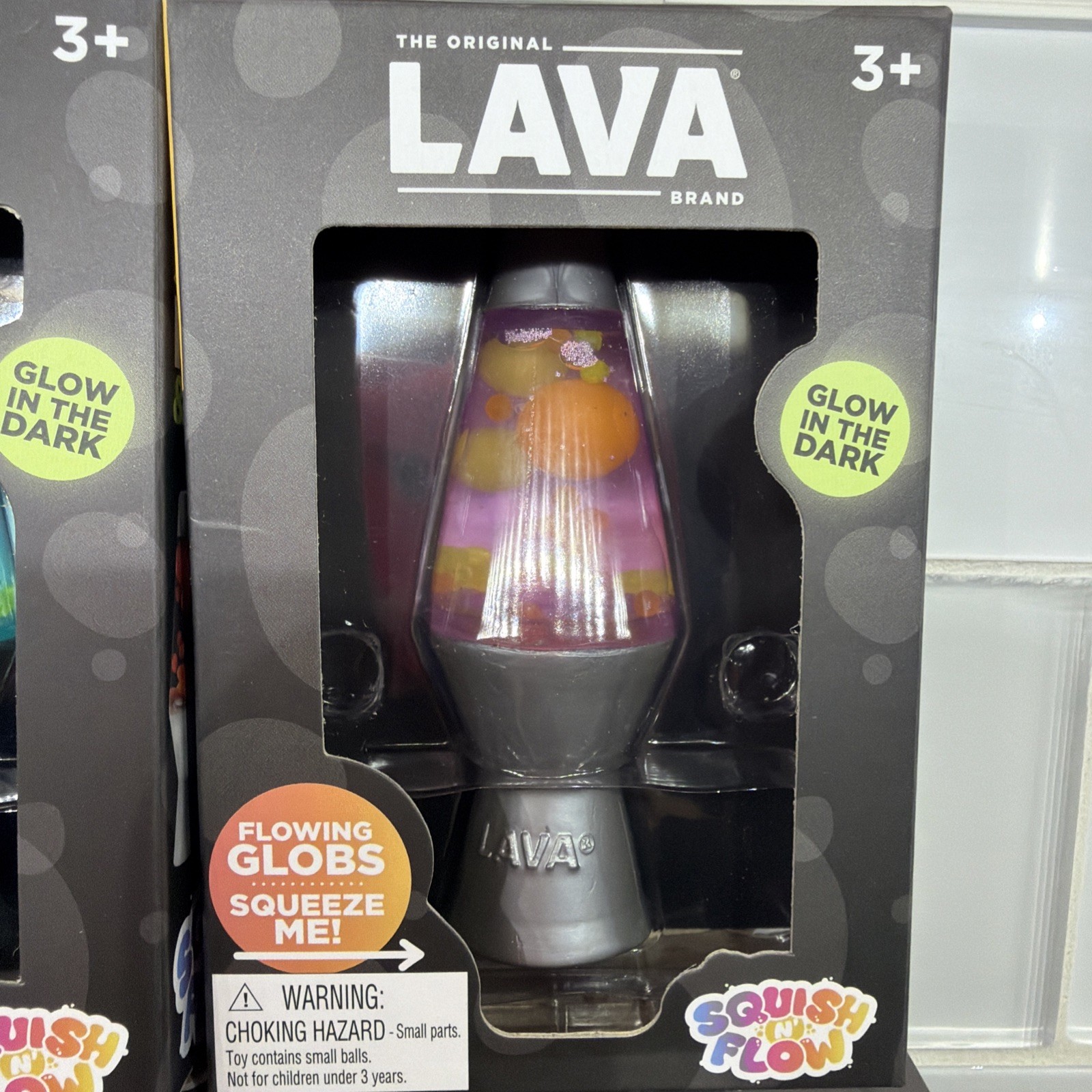 Schylling Lava Squish N Flow Squishy NeeDoh Glow In The Dark Lava Lamp NEW